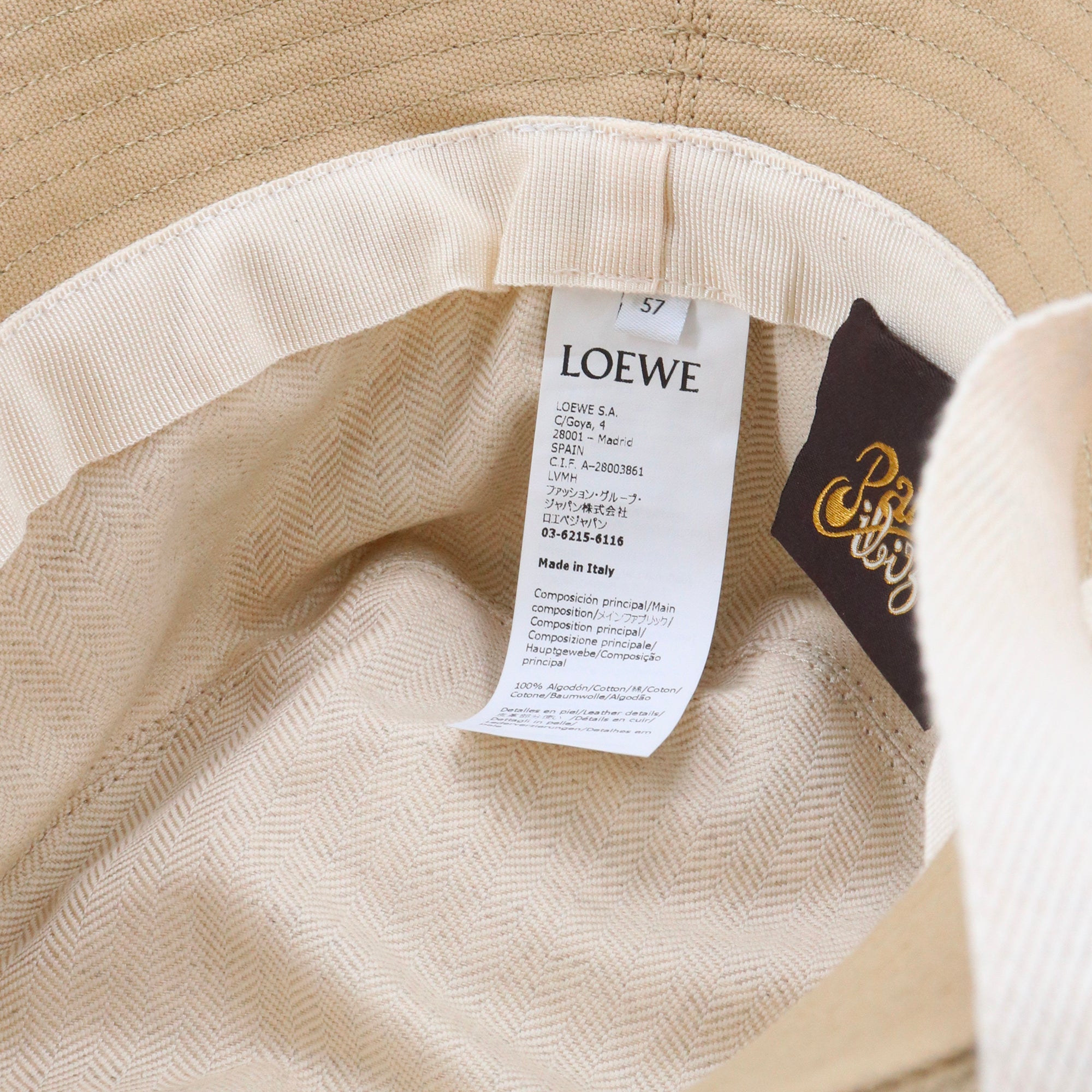 LOEWE - Chapeau Fisherman Loewe en coton beige (T57)