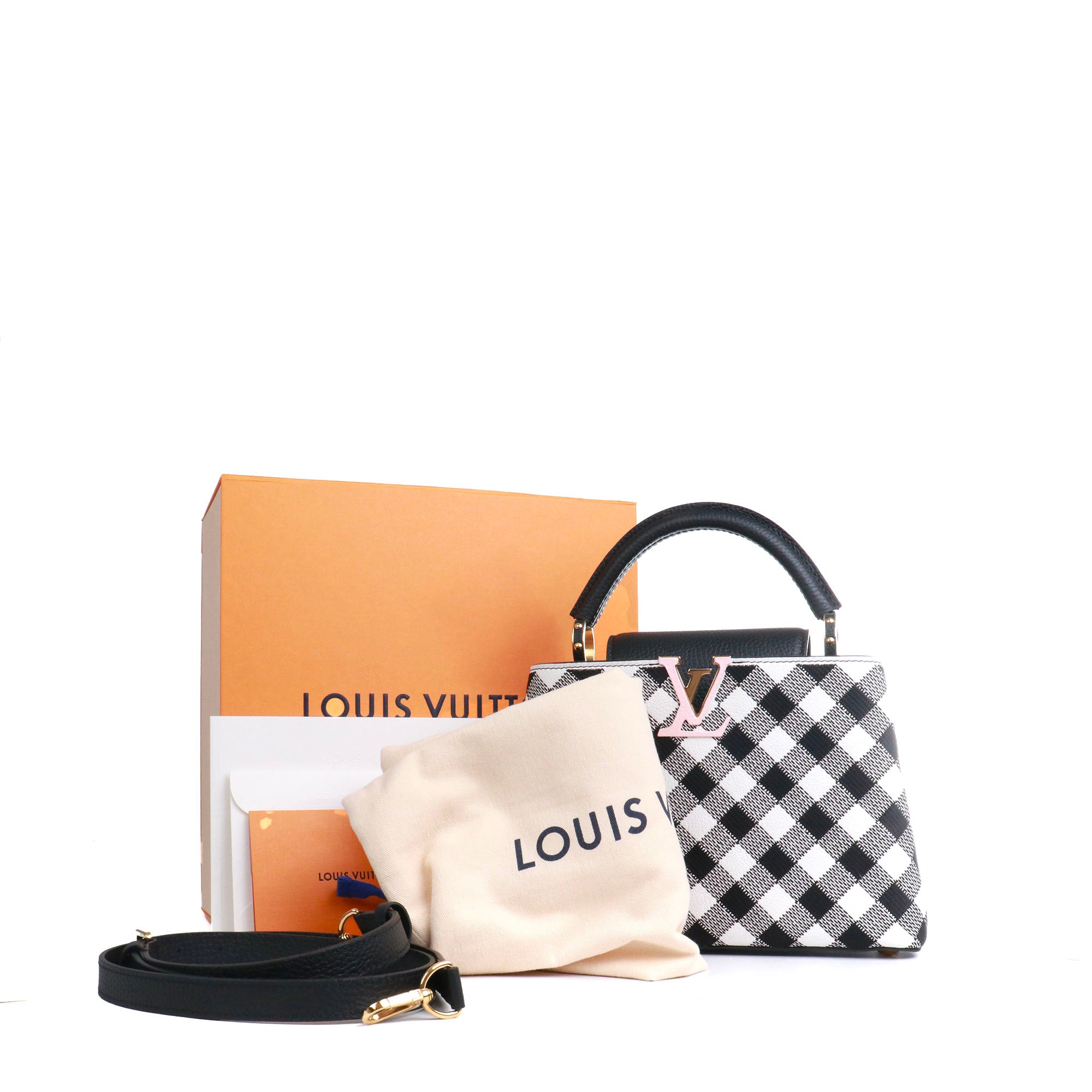 LOUIS VUITTON - Sac à main Capucines BB imprimé Vichy en cuir taurillon