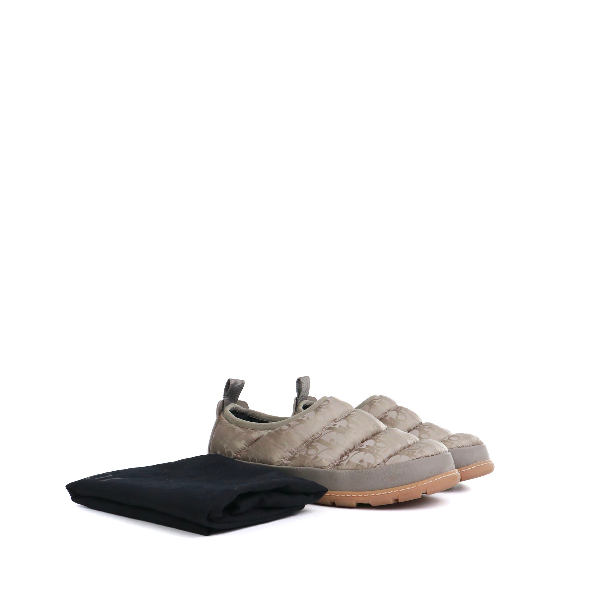 DIOR - Sandales Snow Slipper en toile Dior oblique kaki (T43)