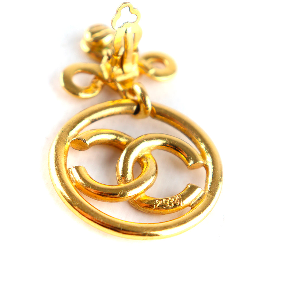 CHANEL - Boucles d'oreilles Trèfles CC vintage doré