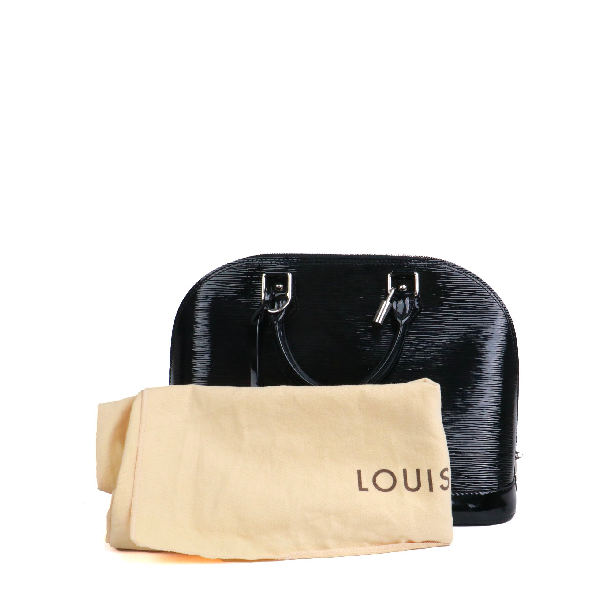 LOUIS VUITTON - Sac à main Alma PM Louis Vuitton en cuir épi verni noir