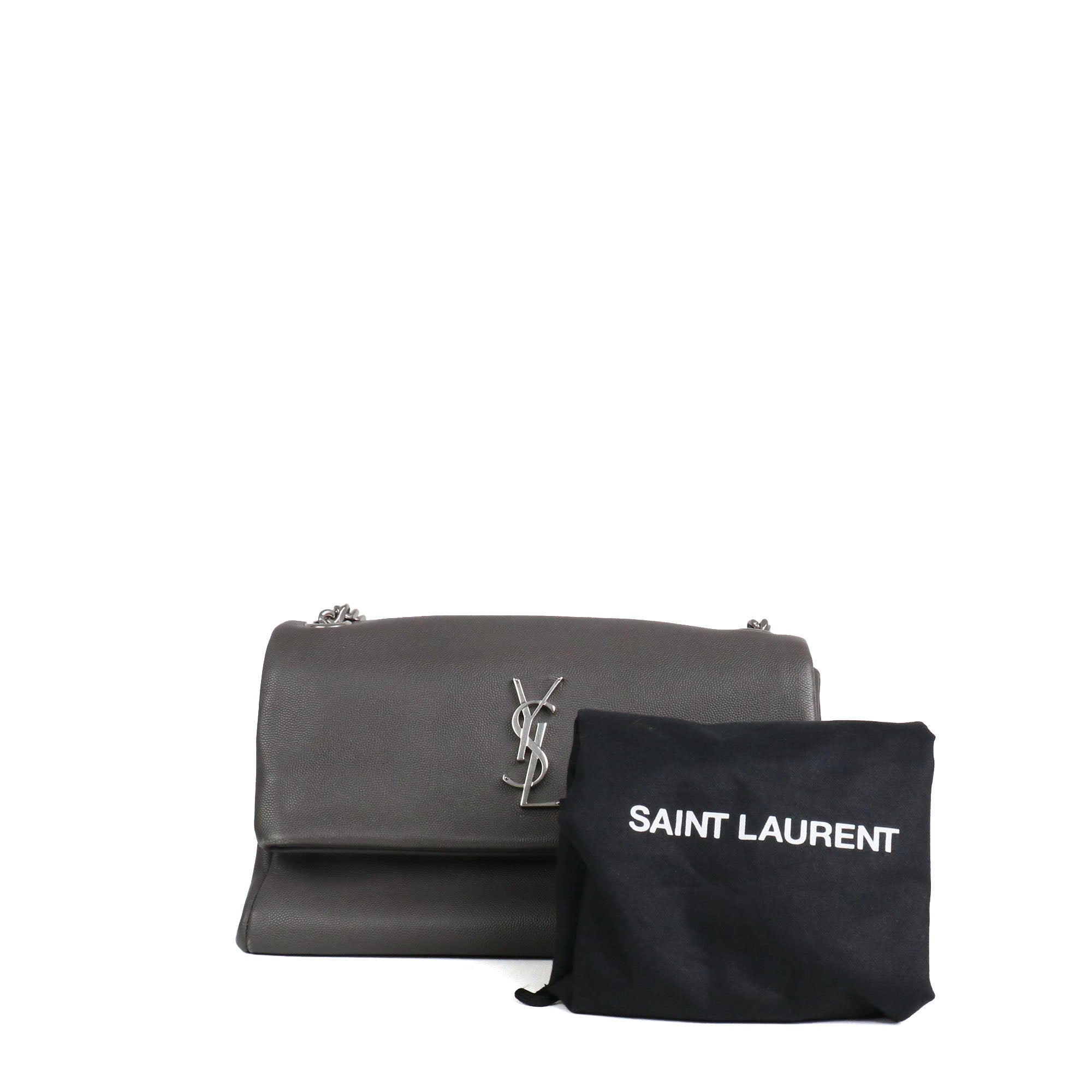 SAINT LAURENT - Sac à bandoulière West Hollywood Saint Laurent en cuir grainé gris