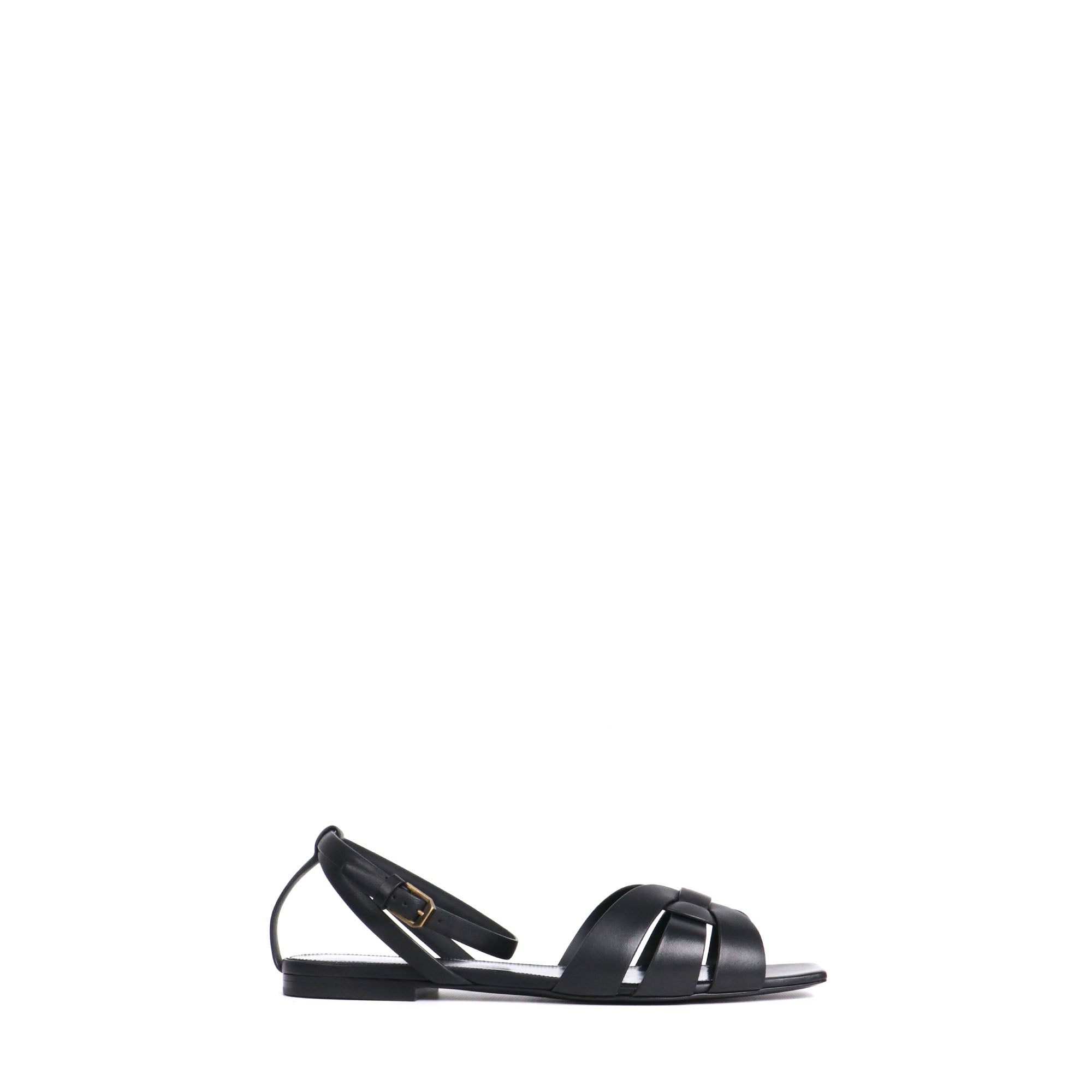 SAINT LAURENT - Sandales Tribute Saint Laurent en cuir noir (T39)