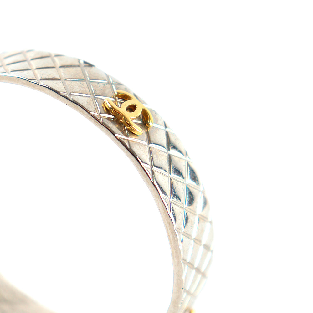 CHANEL - Silver and gold CC bangle