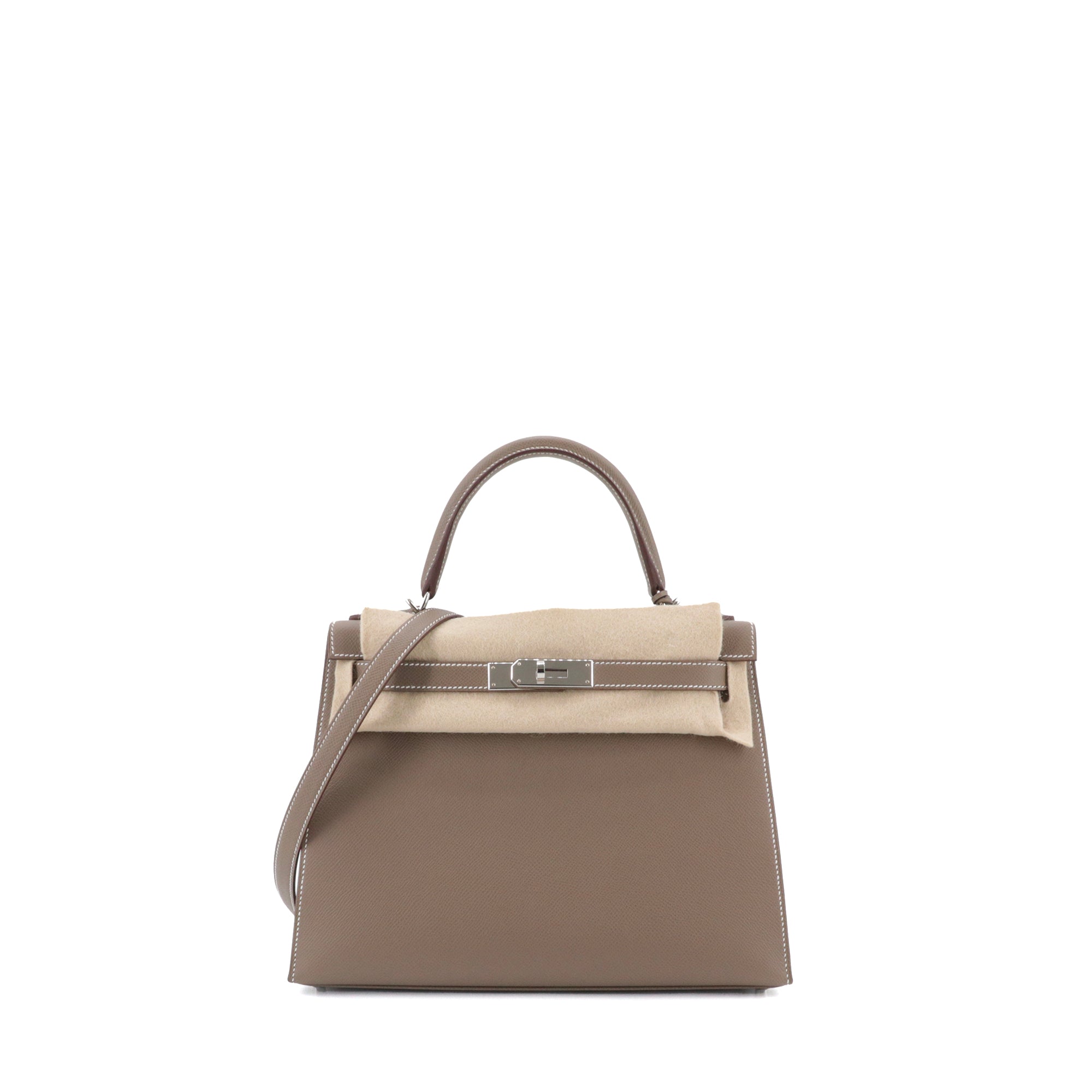 HERMÈS - Kelly 28 handbag in saddle biscuit epsom leather