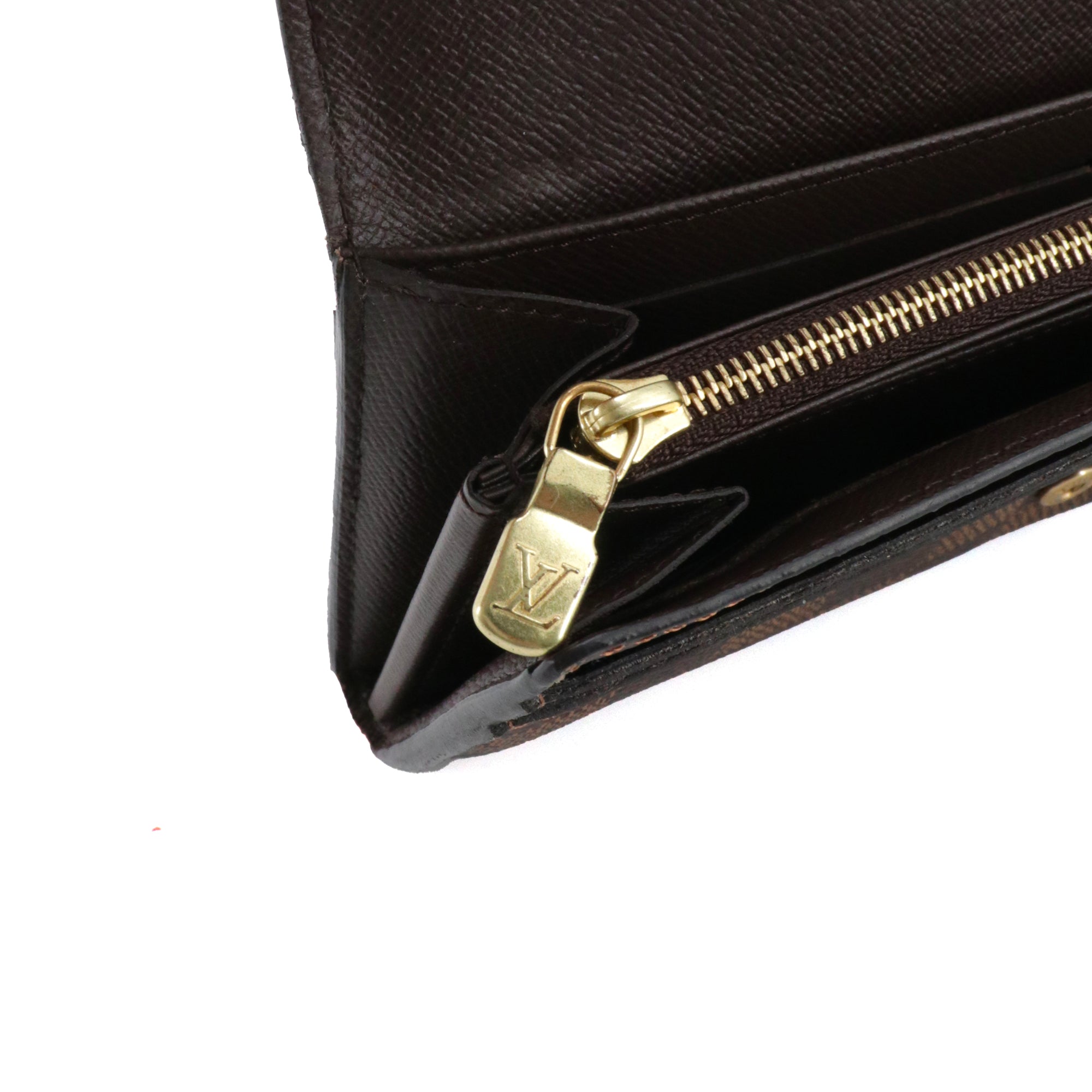 LOUIS VUITTON - Portefeuille Sarah Louis Vuitton en toile damier ébène