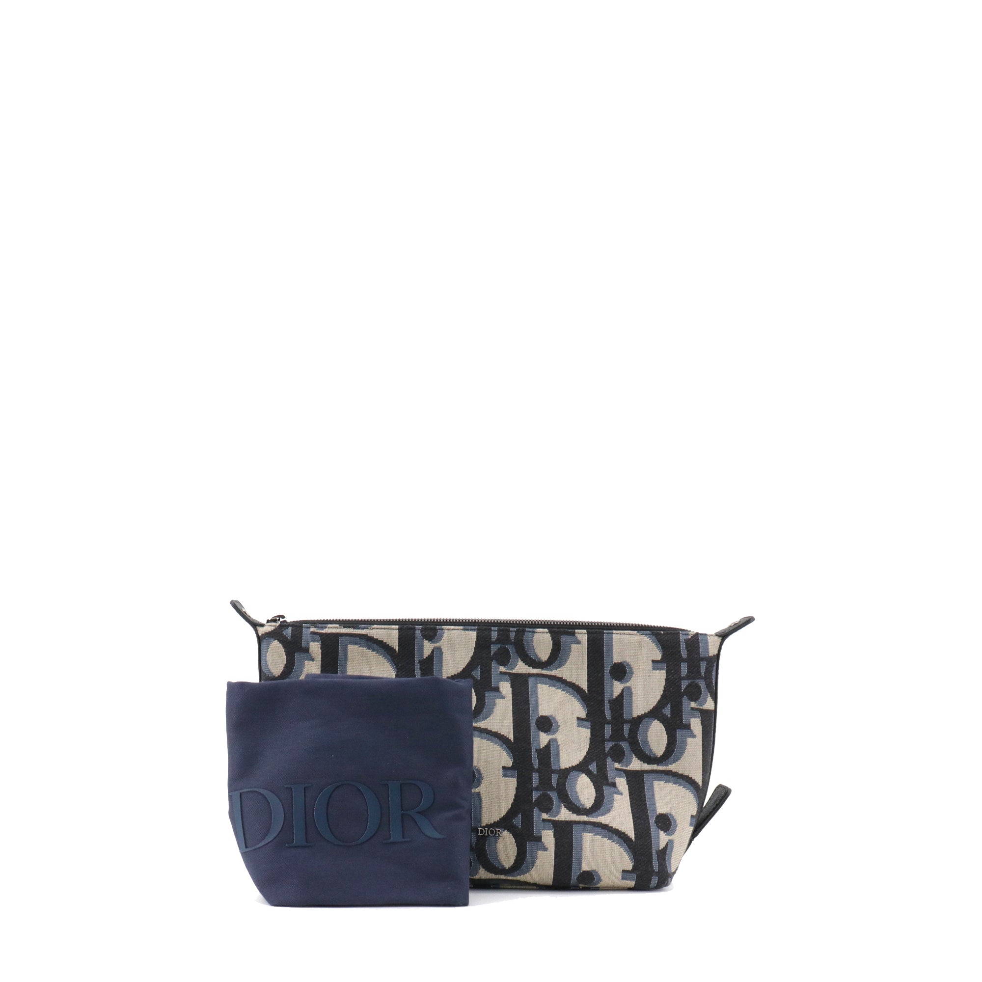 DIOR - Trousse de toilette Dior en toile jacquard bleu marine
