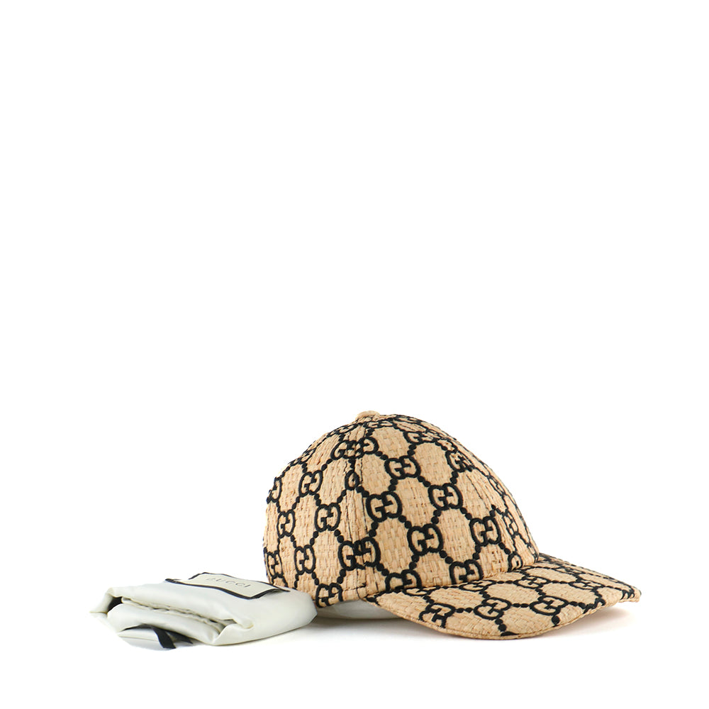 GUCCI - Casquette en raphia GG (M)