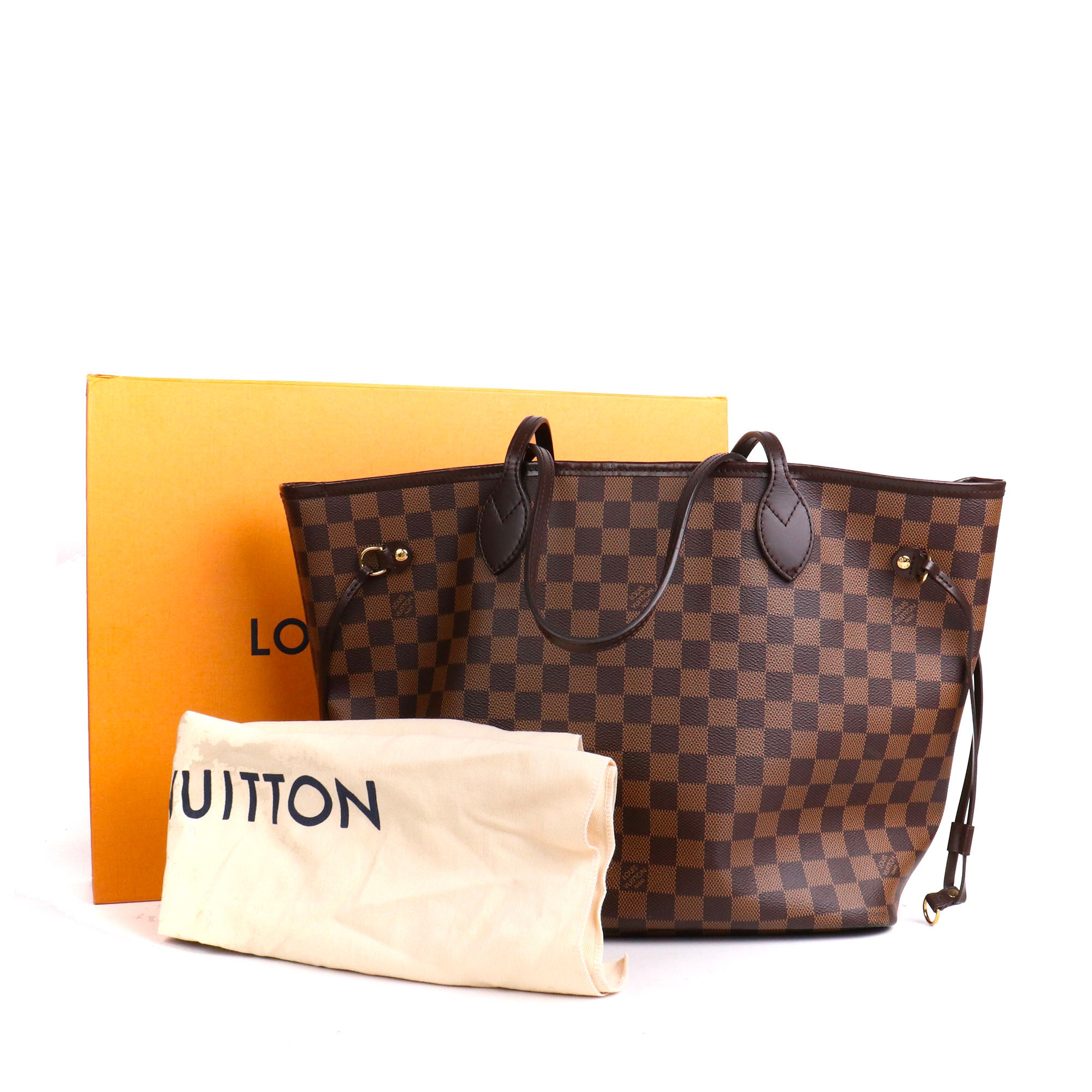 LOUIS VUITTON - Sac cabas Neverfull MM Louis Vuitton en toile damier ébène