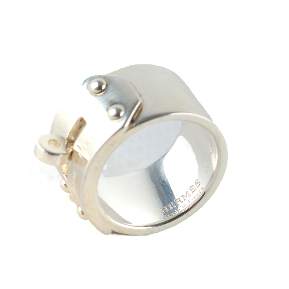 HERMÈS - Bague Kelly en argent (T53)