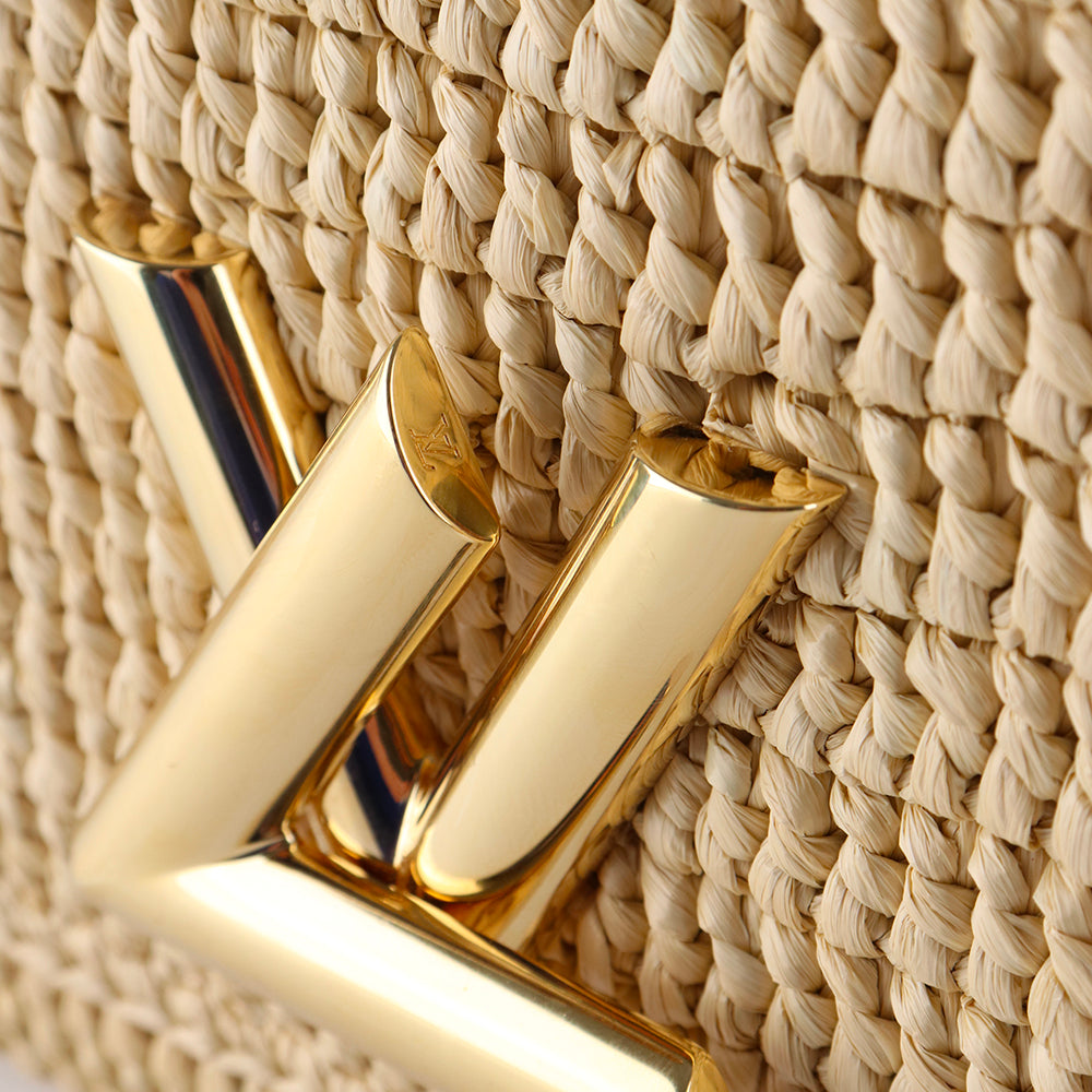 LOUIS VUITTON - Sac à bandoulière Twist MM en raphia naturel