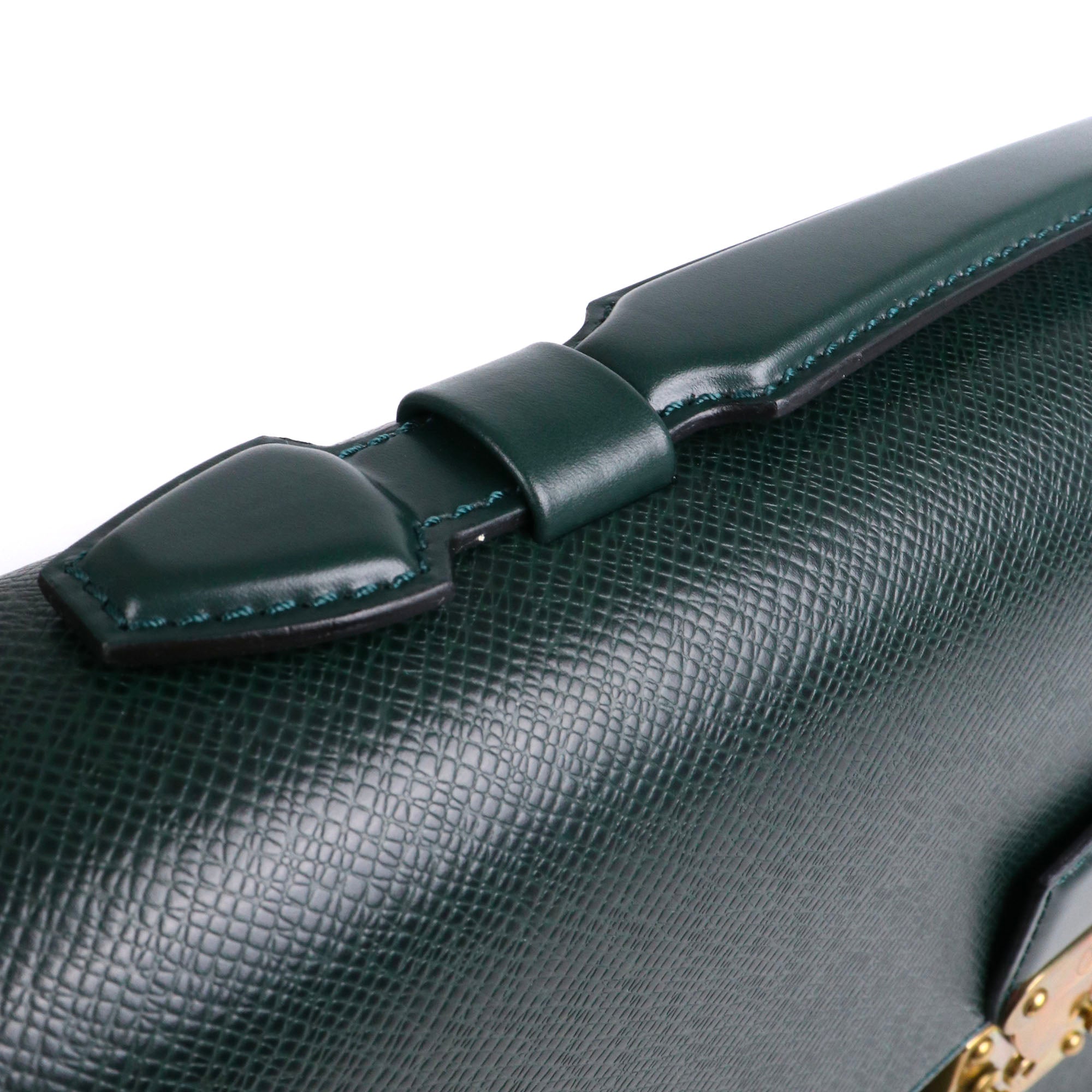 LOUIS VUITTON - Cartable Kourad Louis Vuitton Vintage en cuir grainé vert