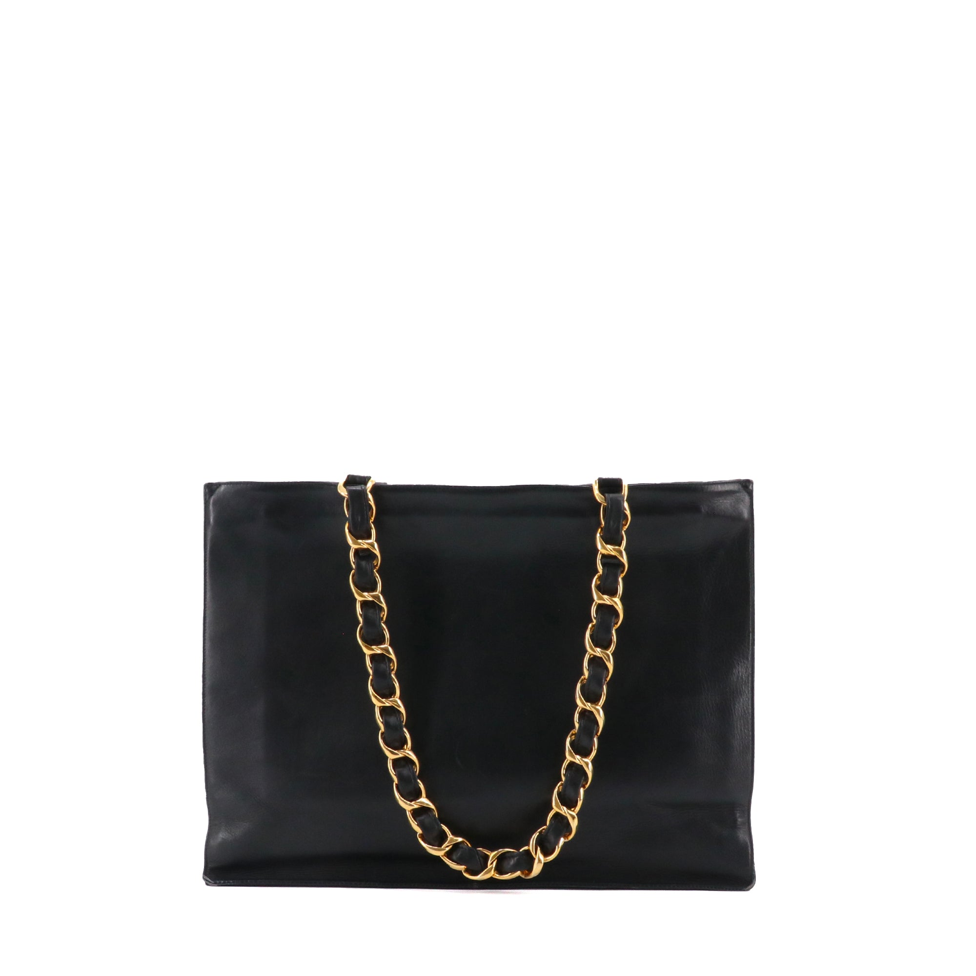 CHANEL - Sac cabas CC Chanel en cuir noir