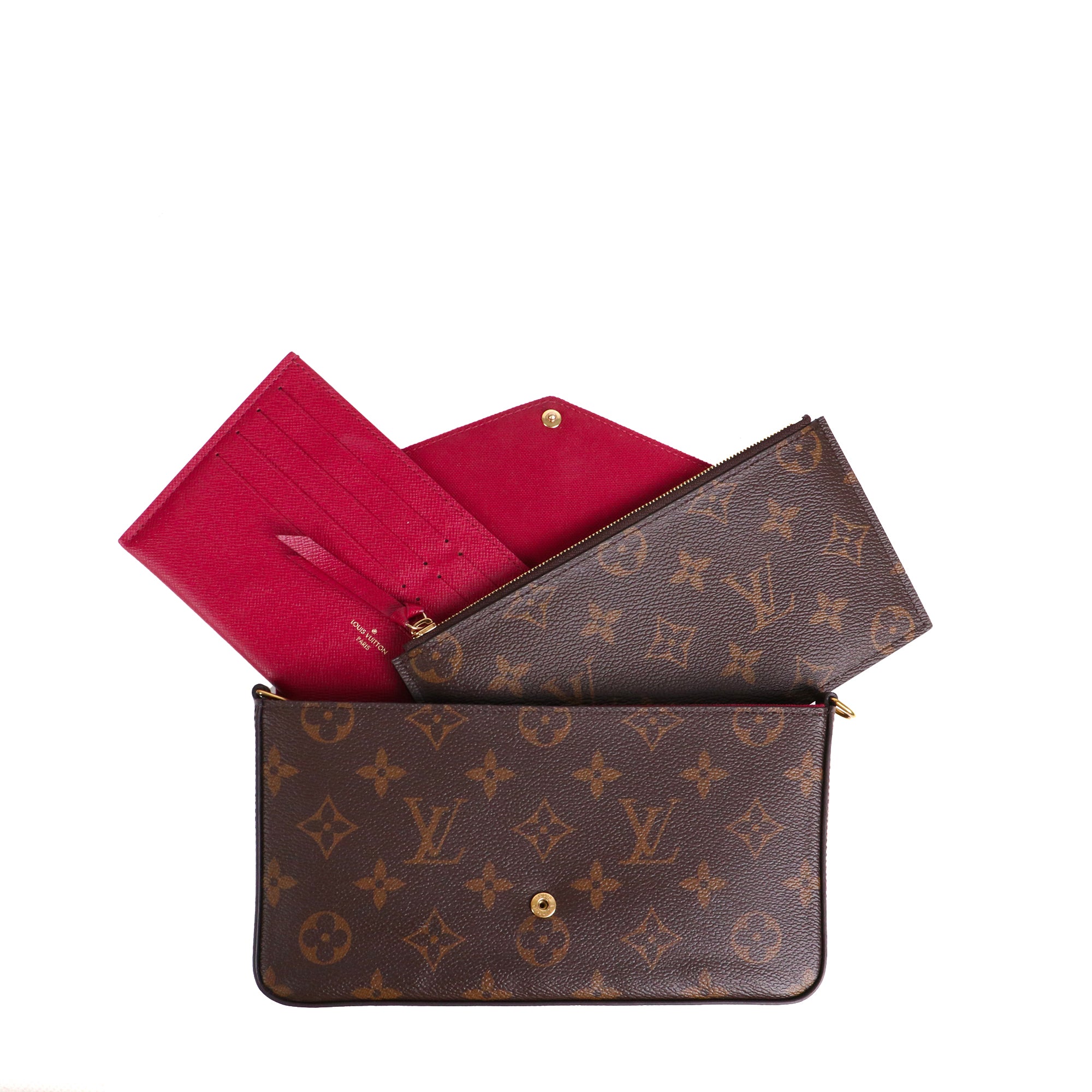 LOUIS VUITTON - Pochette Félicie Louis Vuitton en toile monogrammée marron