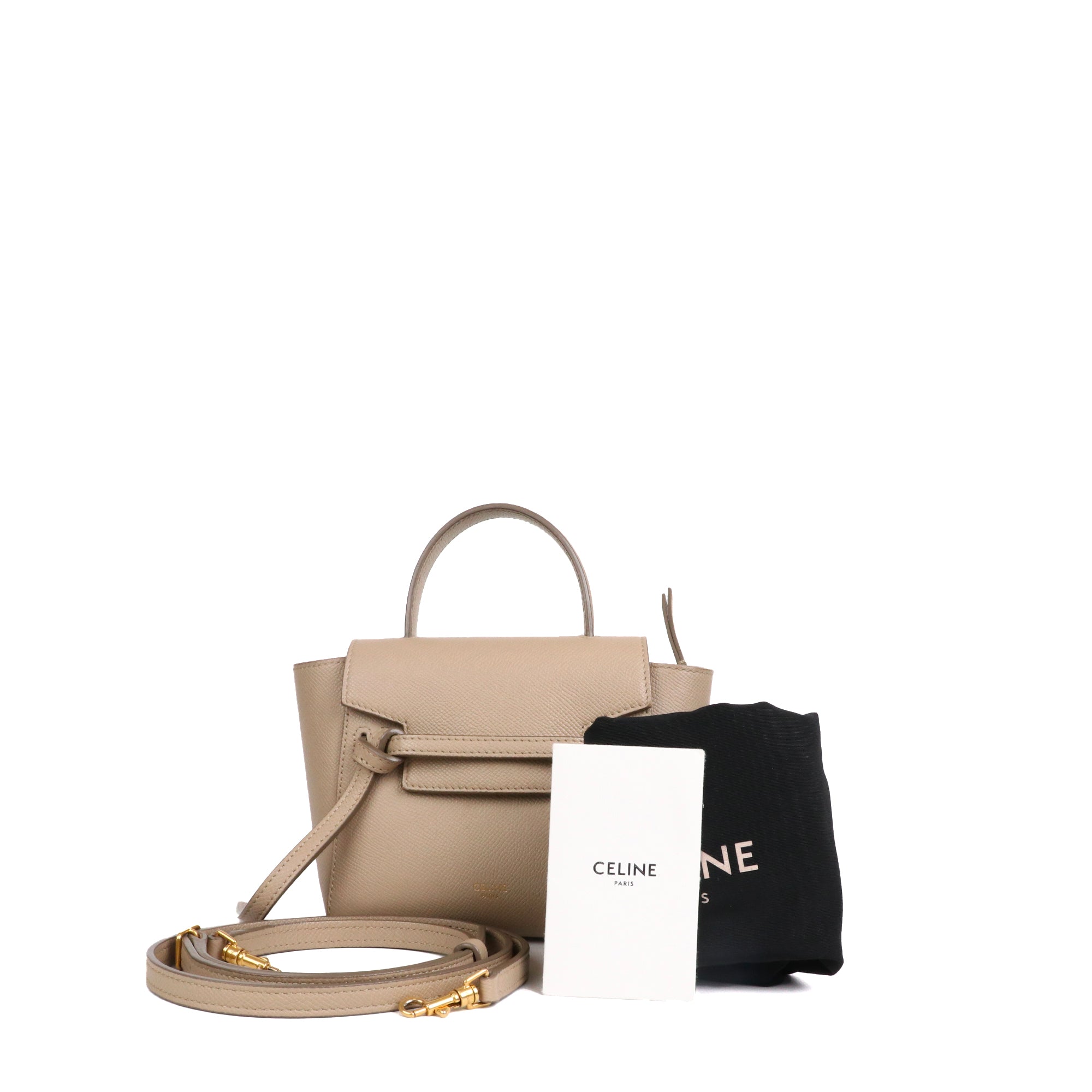 CELINE - Small size 16 handbag in gray smooth leather