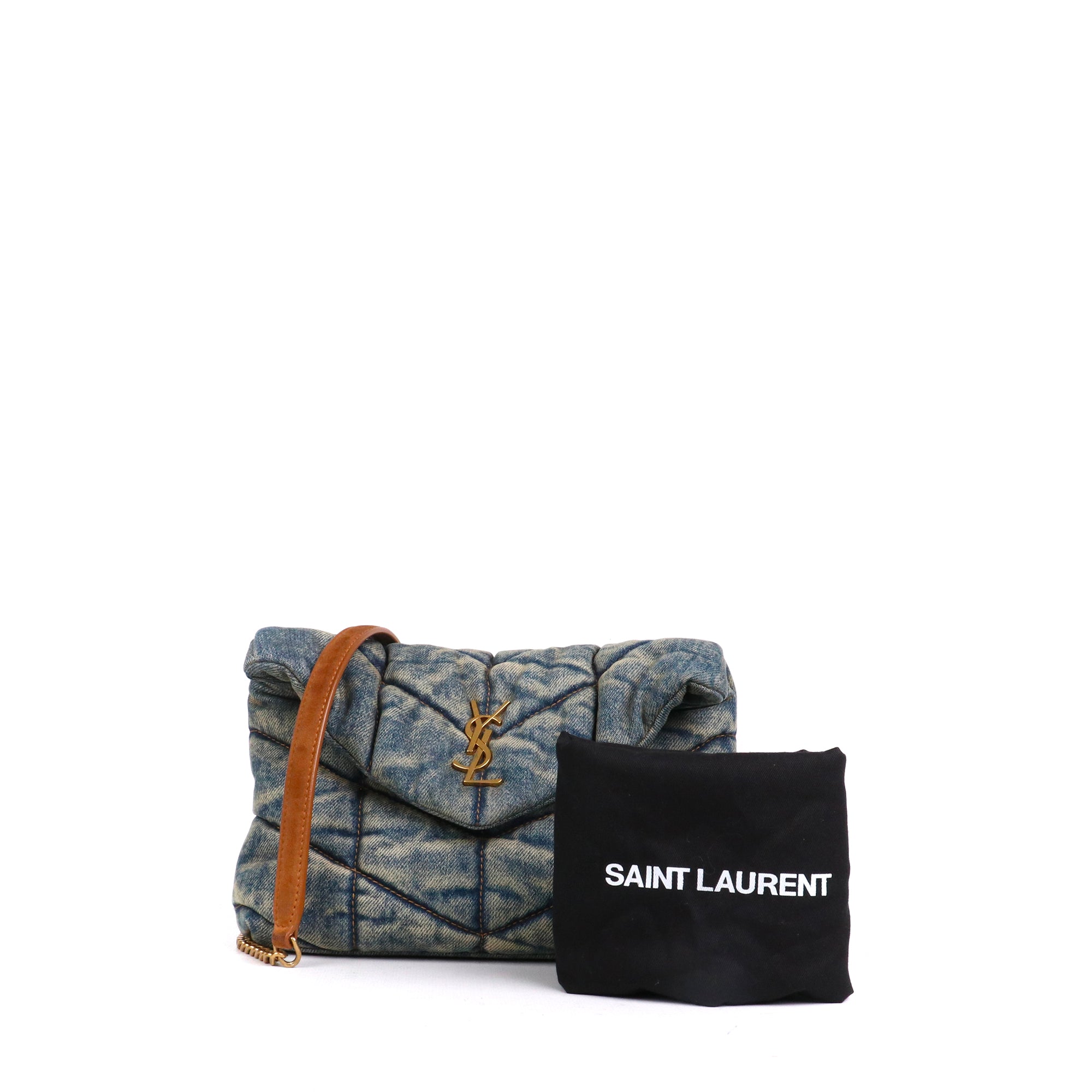 SAINT LAURENT - Sac à bandoulière Puffer Toy Saint Laurent en denim
