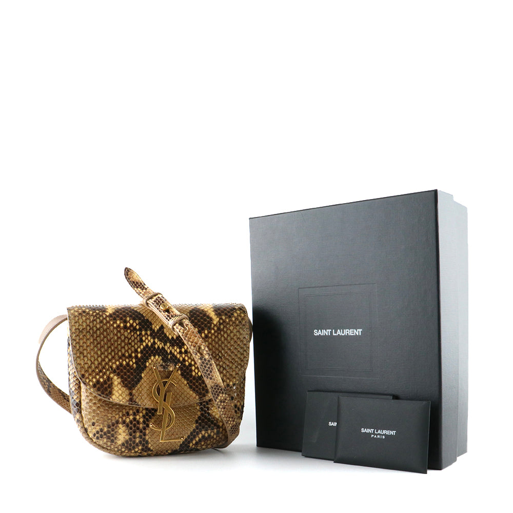 SAINT LAURENT - Sac à bandoulière Kaia en python et cuir