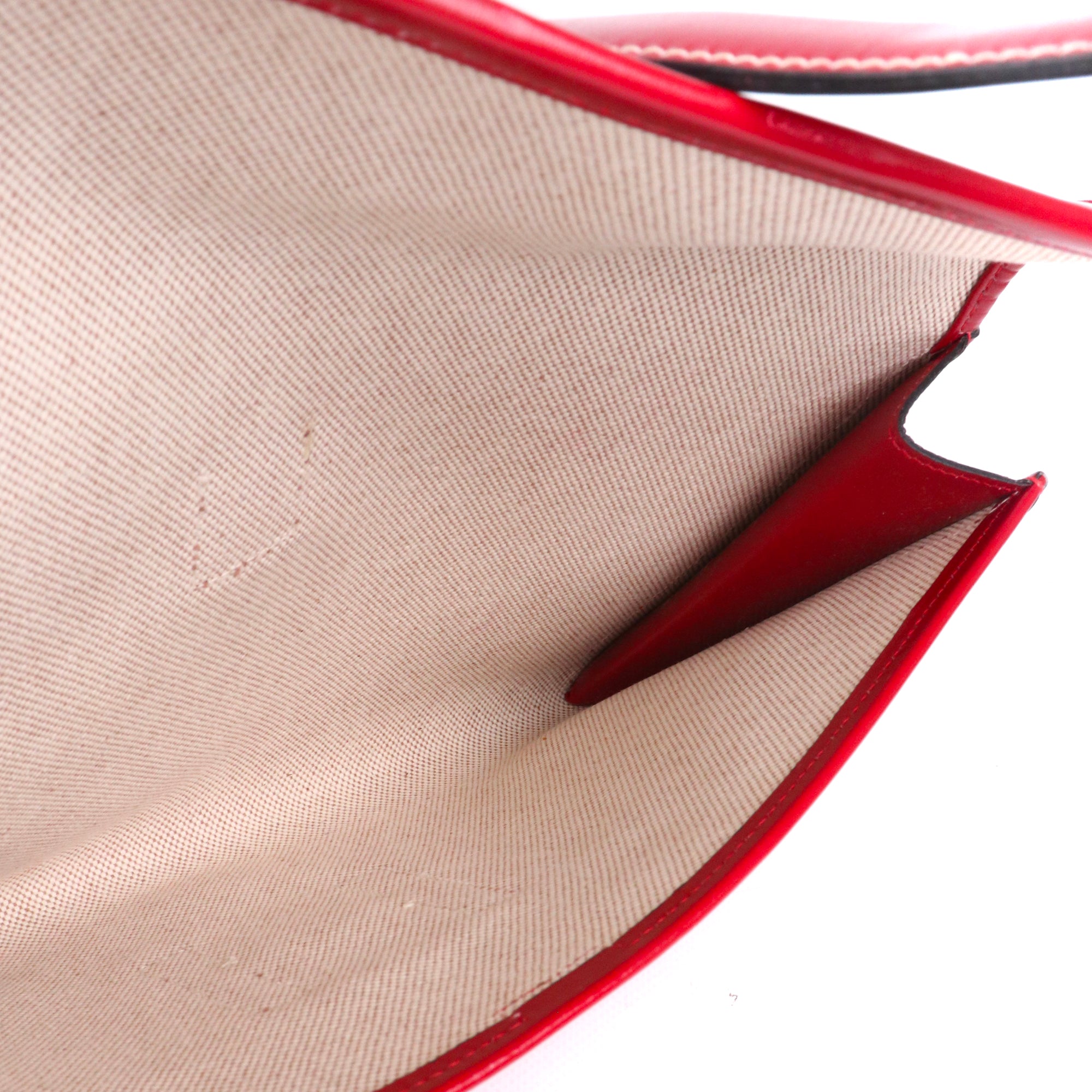 HERMÈS - Pochette Jige Hermès en cuir box rouge Vintage