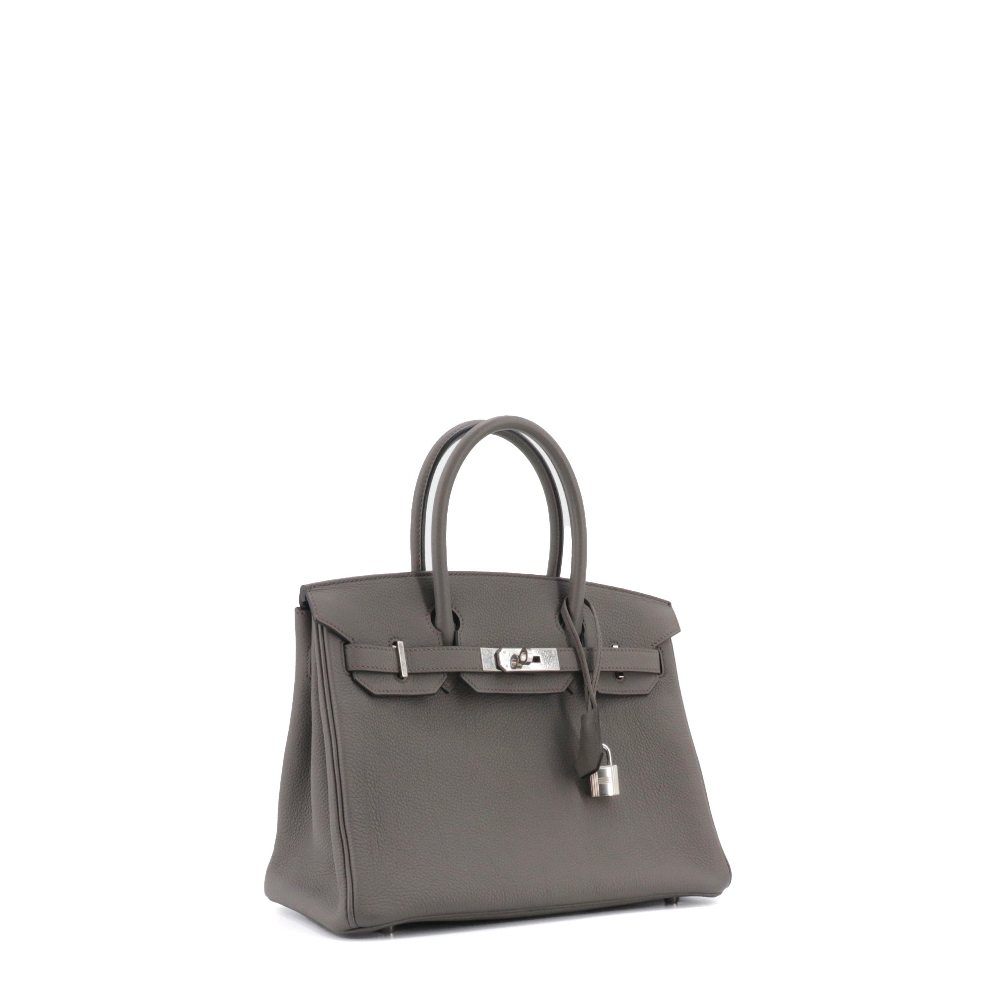 HERMÈS - Sac à main Birkin 30 Hermès en cuir togo gris étain