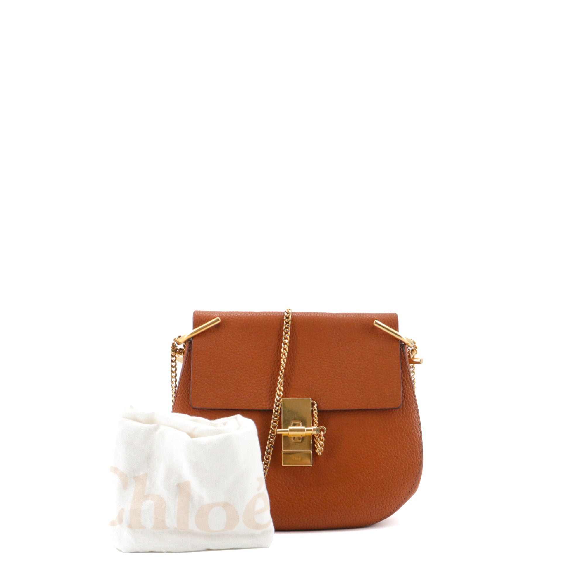 CHLOÉ - Sac à bandoulière Drew Chloé  en cuir grainé marron