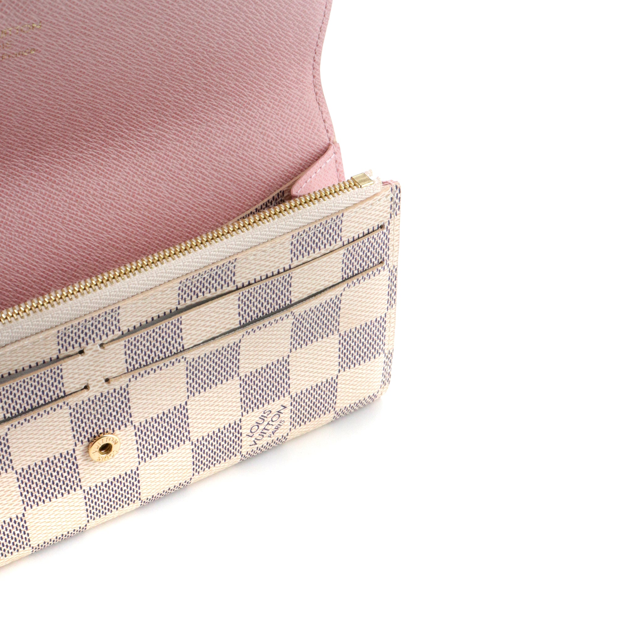 LOUIS VUITTON - Portefeuille Emilie Louis Vuitton en toile damier azur