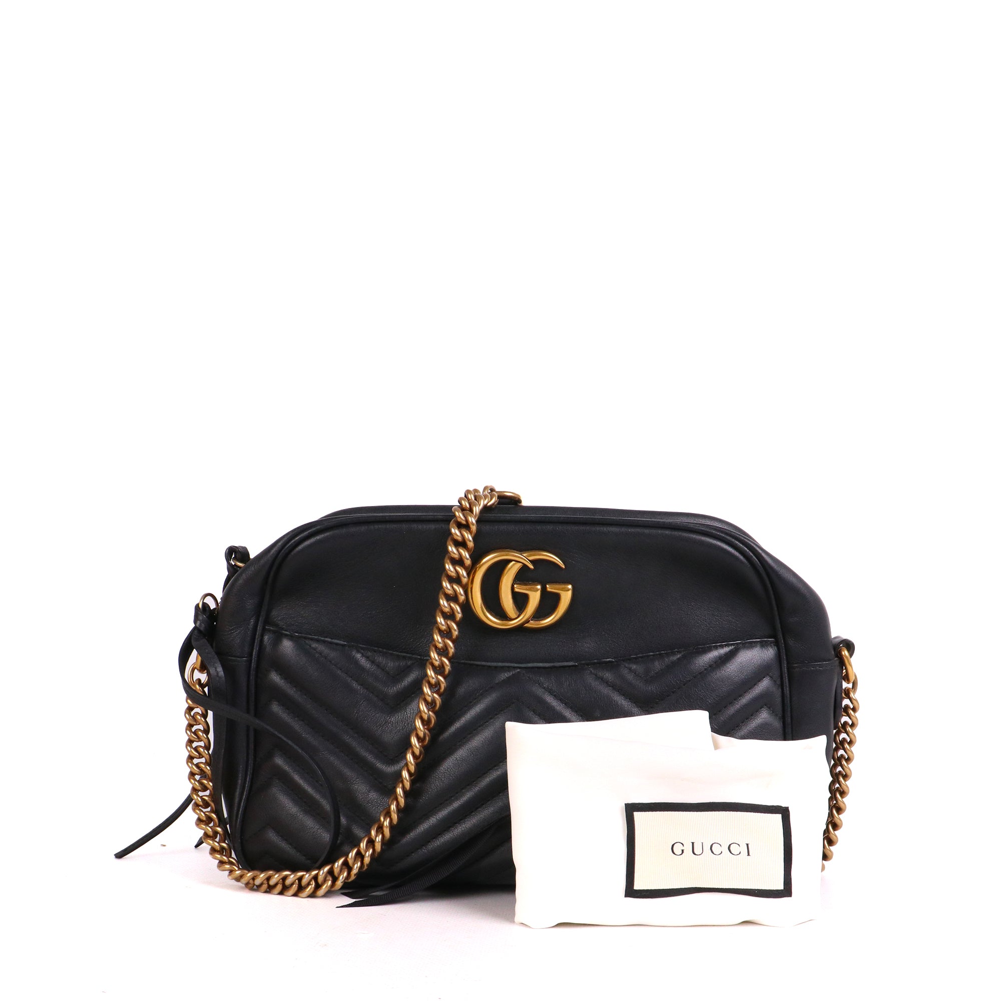 GUCCI - Caméra Marmont Small Size quilted shoulder bag in black leather