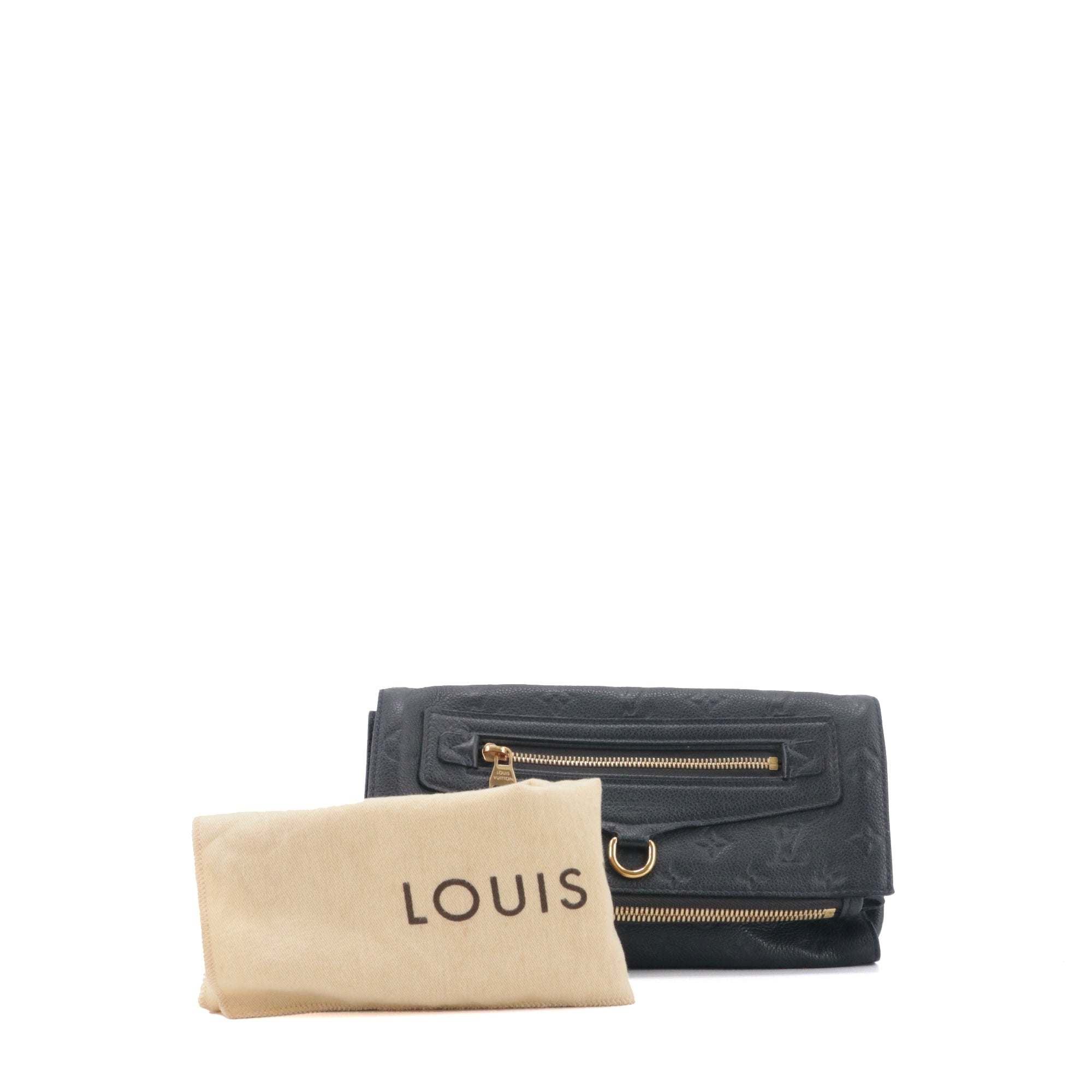 LOUIS VUITTON - Pochette Pétillante Louis Vuitton en cuir empreinte bleu marine