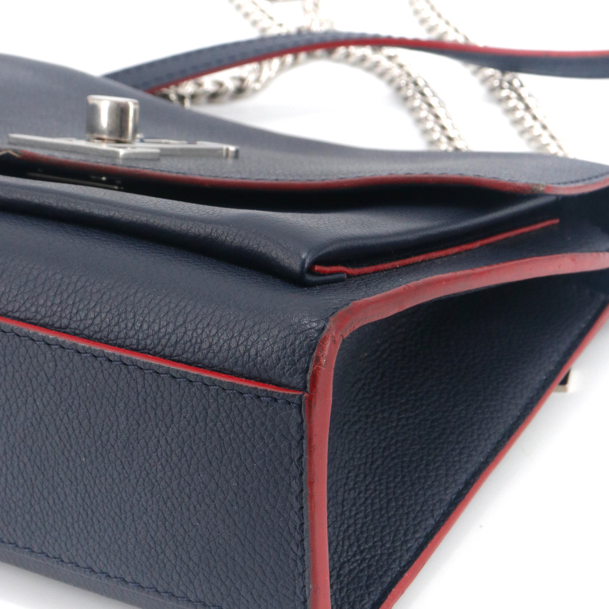 LOUIS VUITTON - Sac à main Mylockme Louis Vuitton en cuir grainé bleu marine