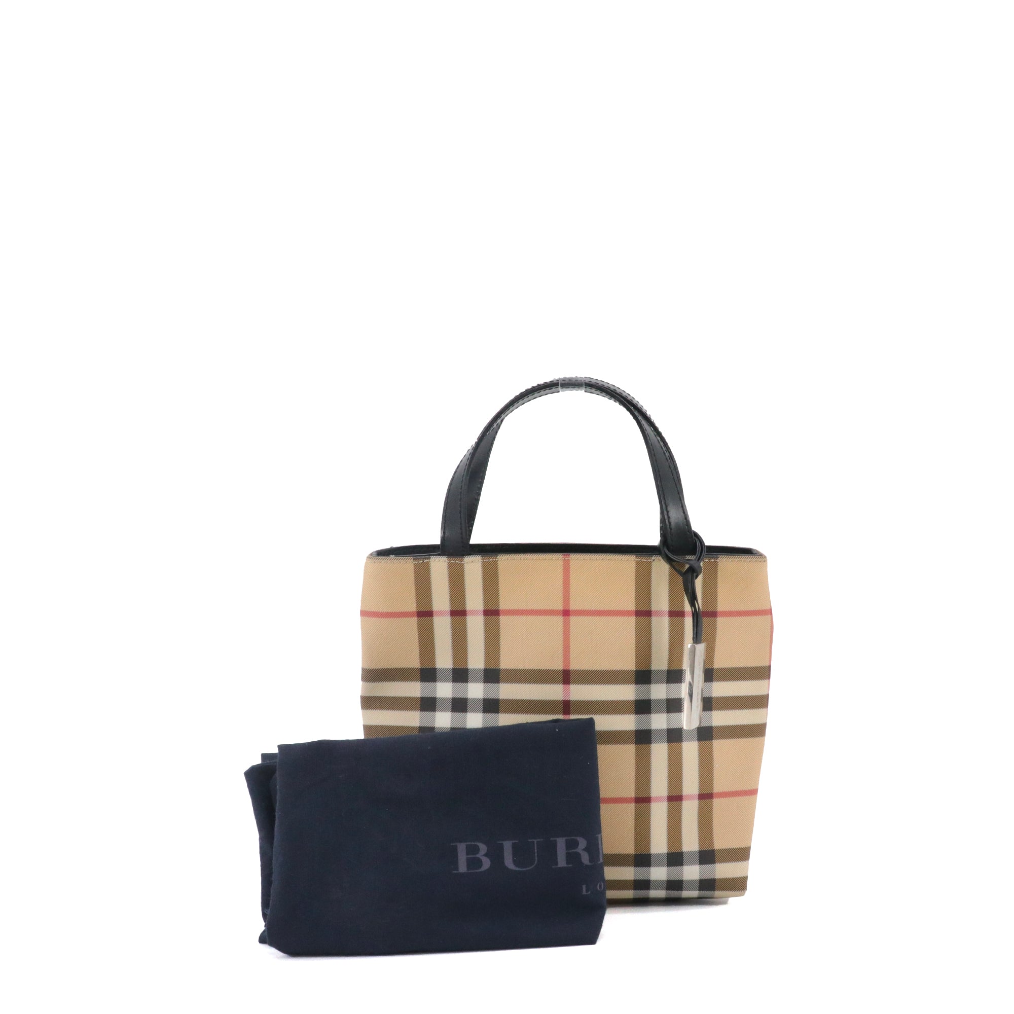 BURBERRY - Sac à main Burberry en toile motif check