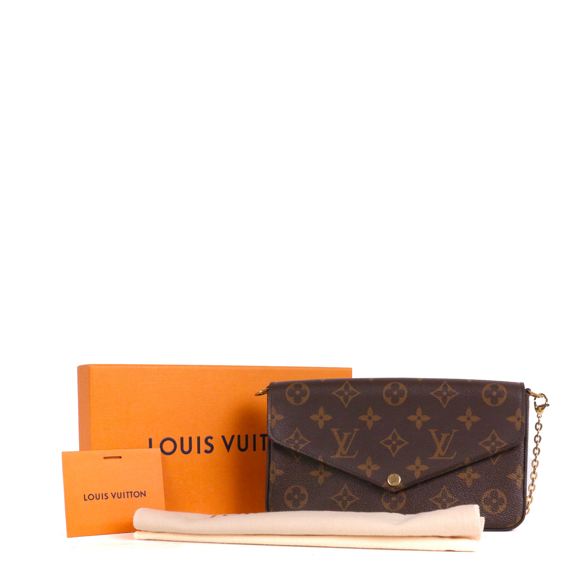 LOUIS VUITTON - Pochette Félicie Louis Vuitton en toile monogrammée marron