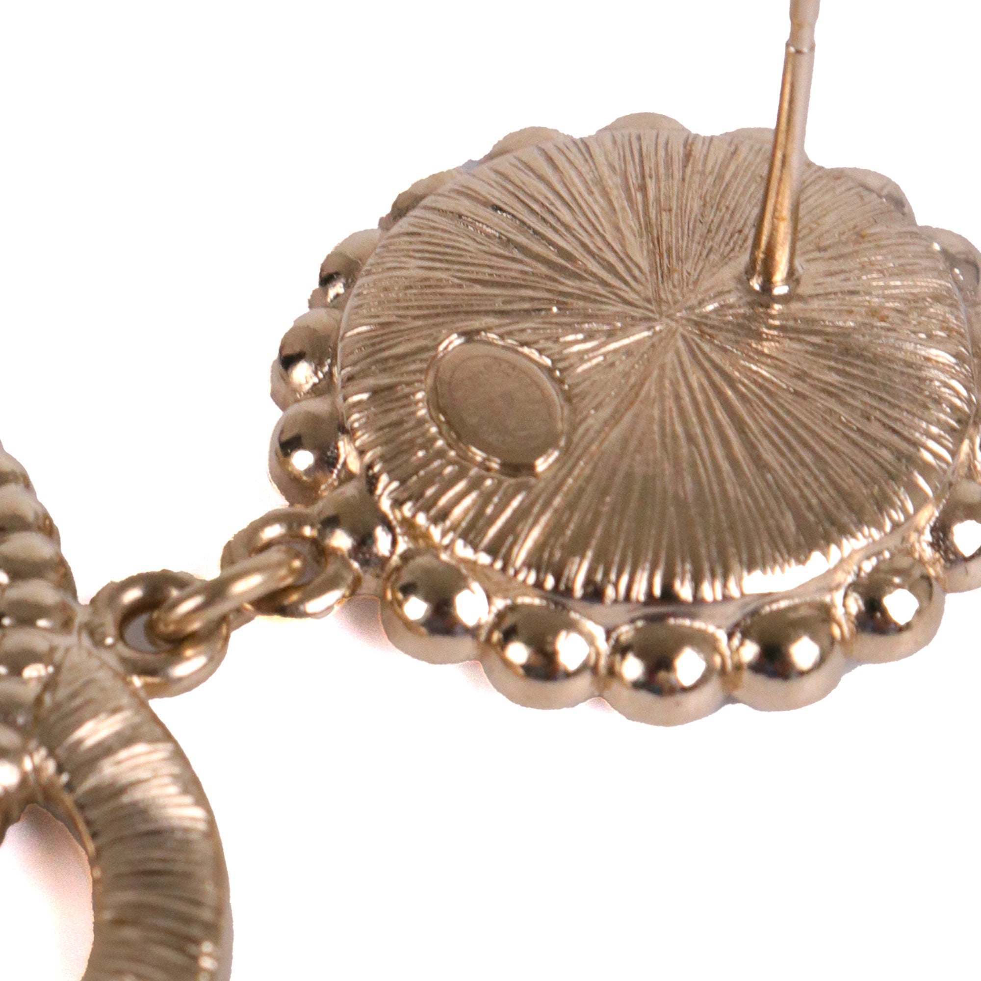 CHANEL - CC Chanel hoop earrings with champagne-colored rhinestones