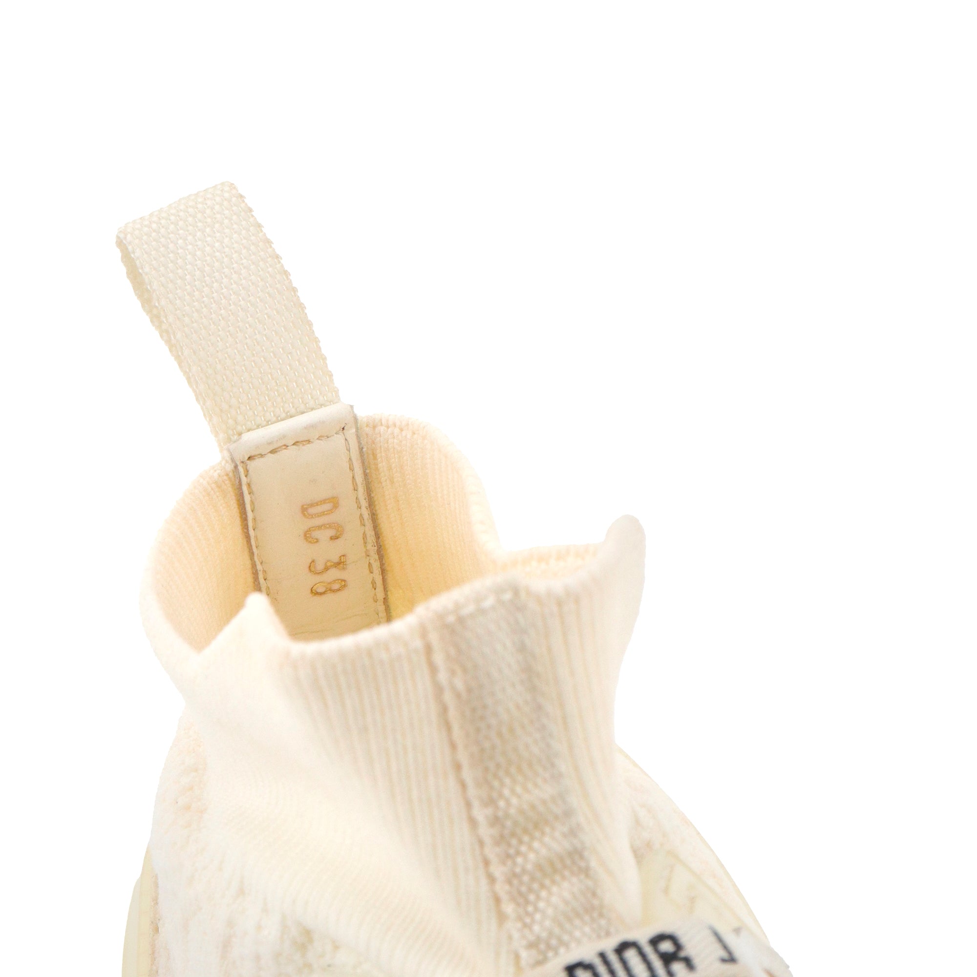 DIOR - Sneakers montantes Walk'N'Dior en toile blanc cassé (T38)