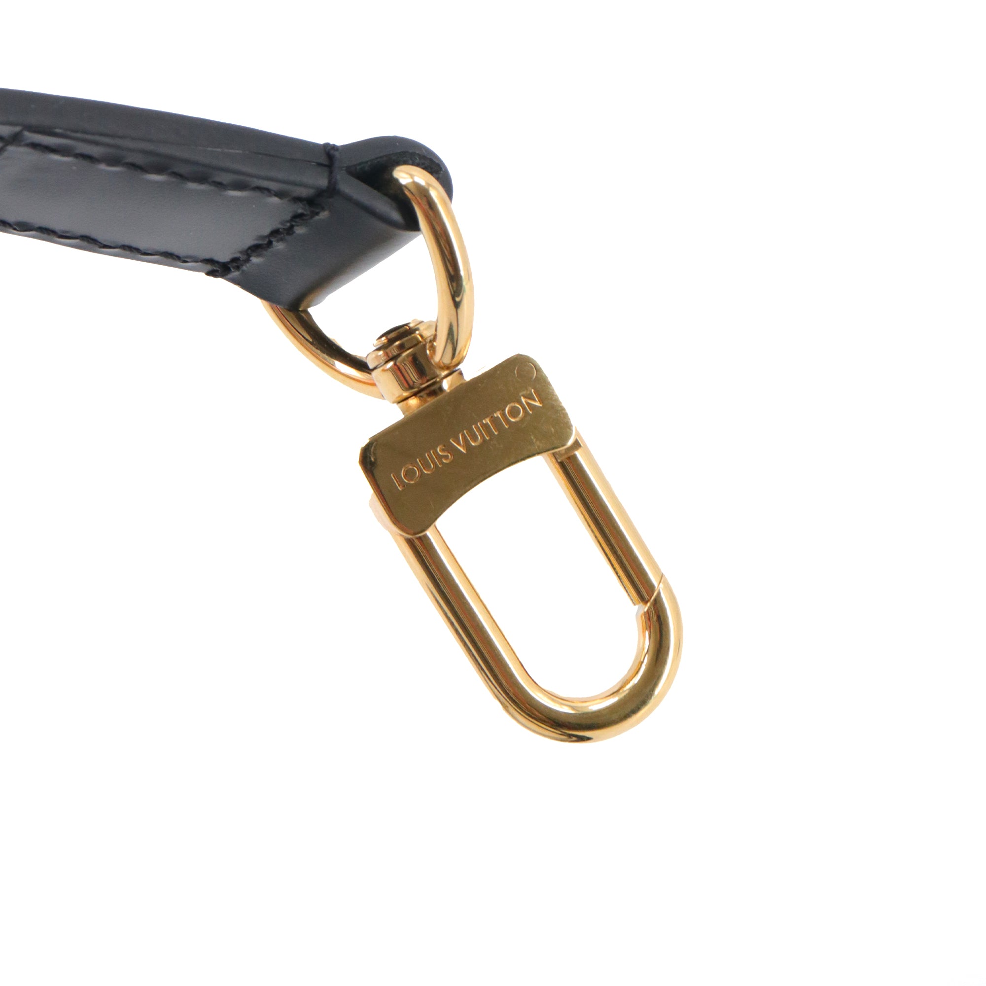 LOUIS VUITTON - Bandoulière de sac réglable Louis Vuitton en cuir noir