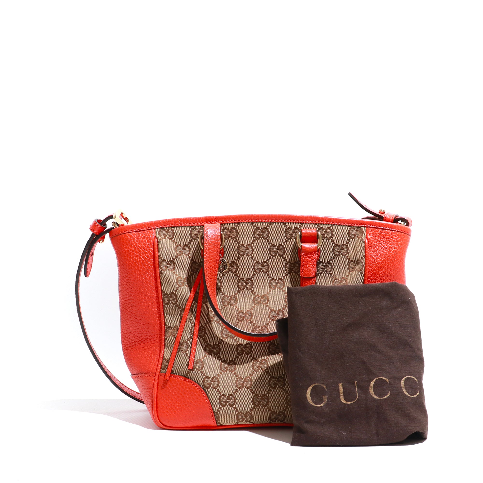 GUCCI - Sac à bandoulière Suprême GG en toile et cuir grainé orange