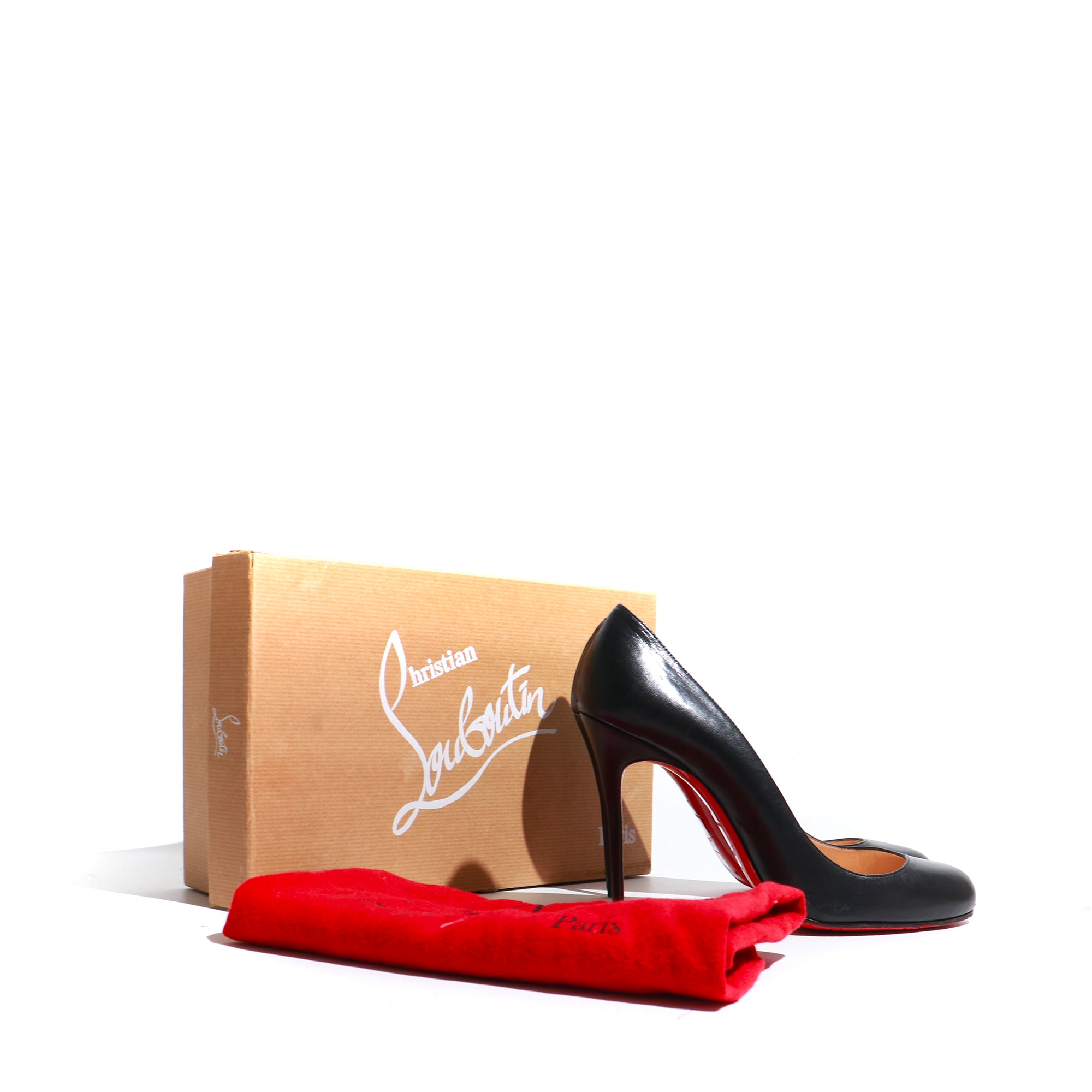 LOUBOUTIN - Escarpins Fifi en cuir lisse noir (T39)