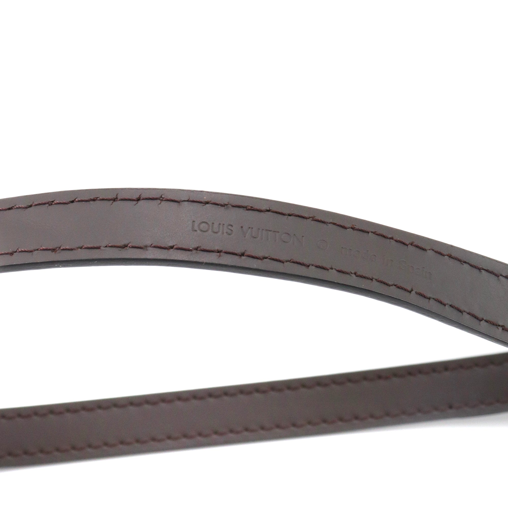 LOUIS VUITTON - Bandoulière de sac réglable Louis Vuitton en cuir marron