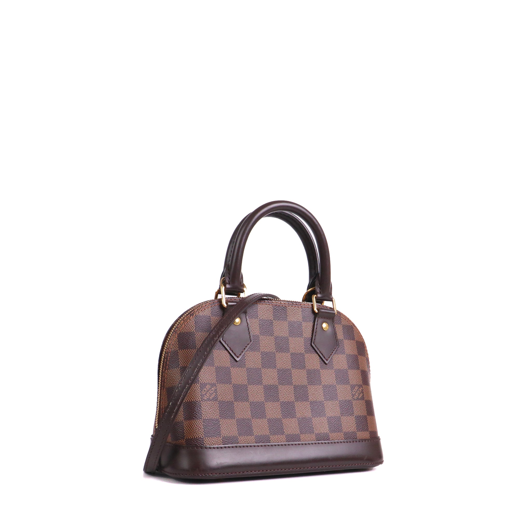 LOUIS VUITTON - Sac à bandoulière Alma BB Louis Vuitton en toile damier ébène