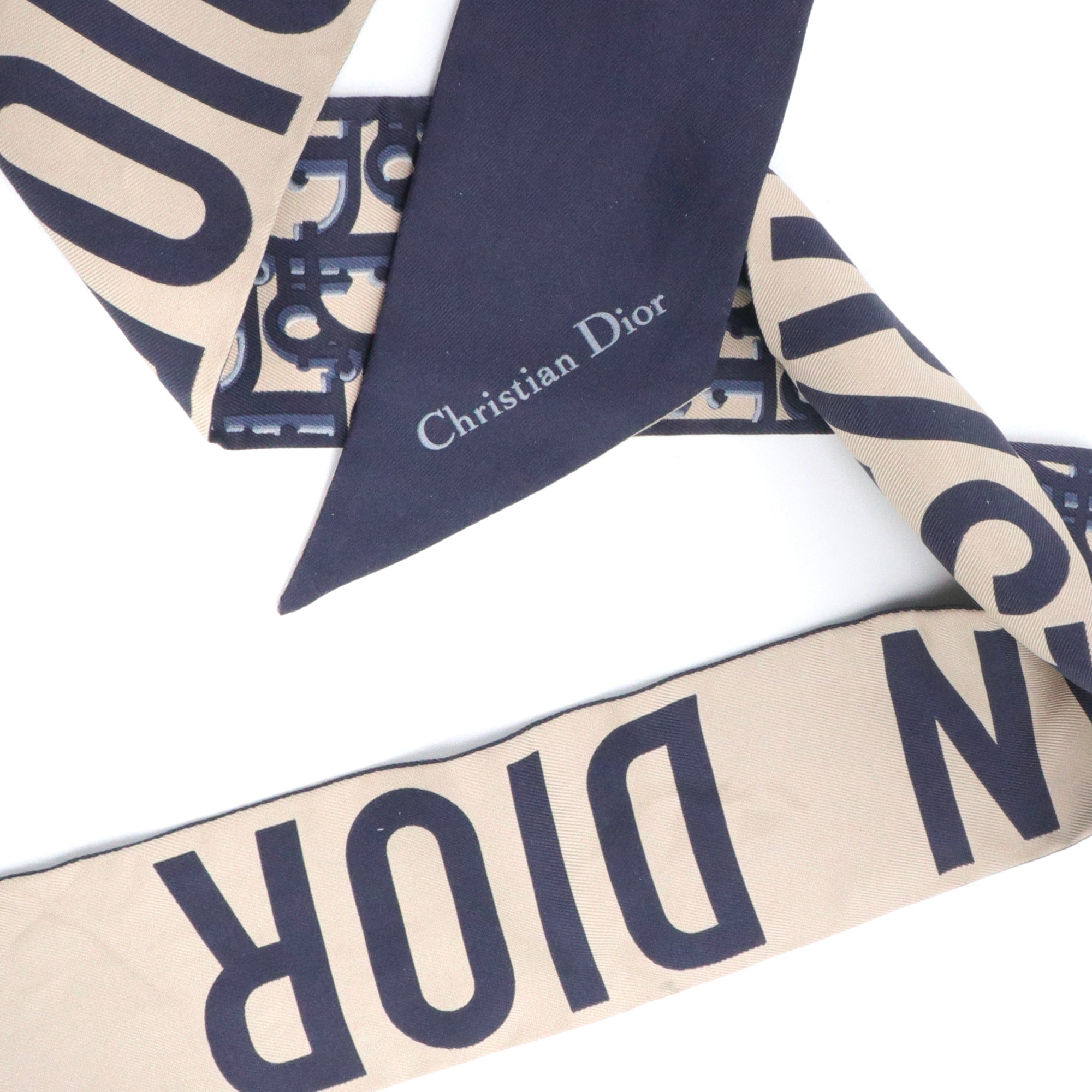 DIOR - Mitzah Dior in monogrammed silk Dior oblique navy blue