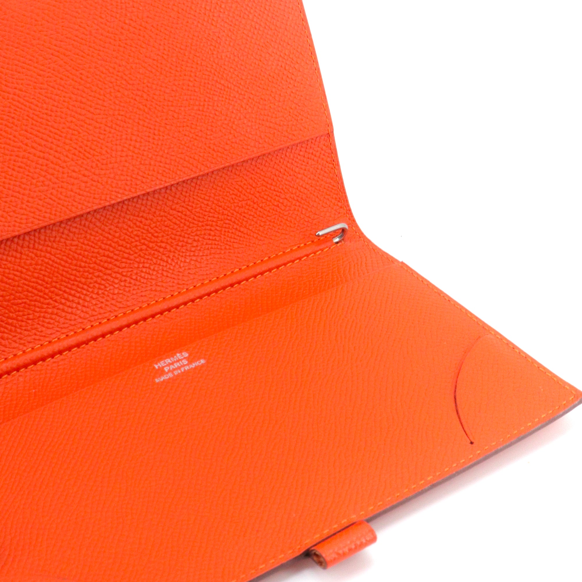 HERMÈS - Couverture agenda Vision GM Hermès en cuir epsom orange
