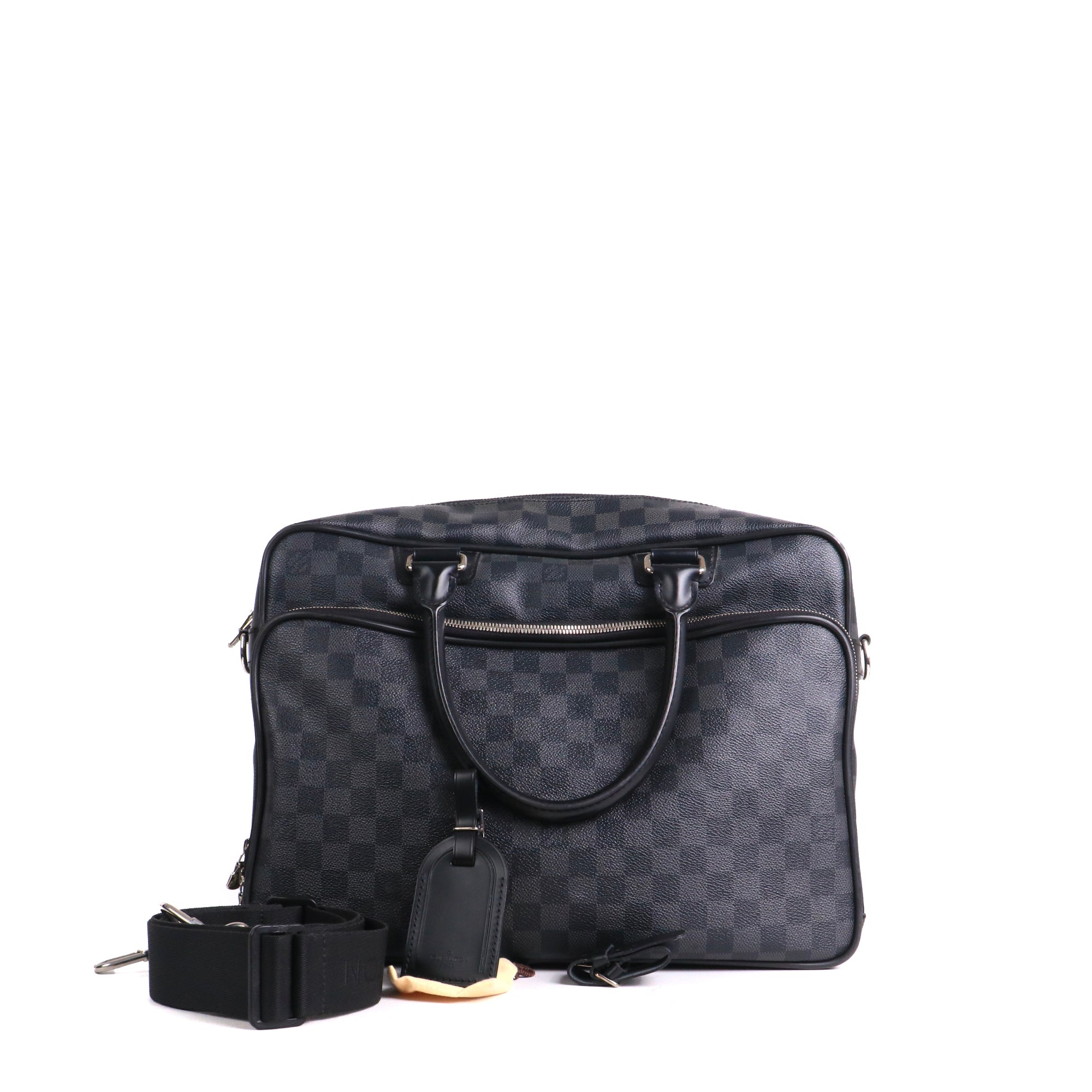 LOUIS VUITTON - Porte-documents Icare Louis Vuitton en toile enduite damier Graphite
