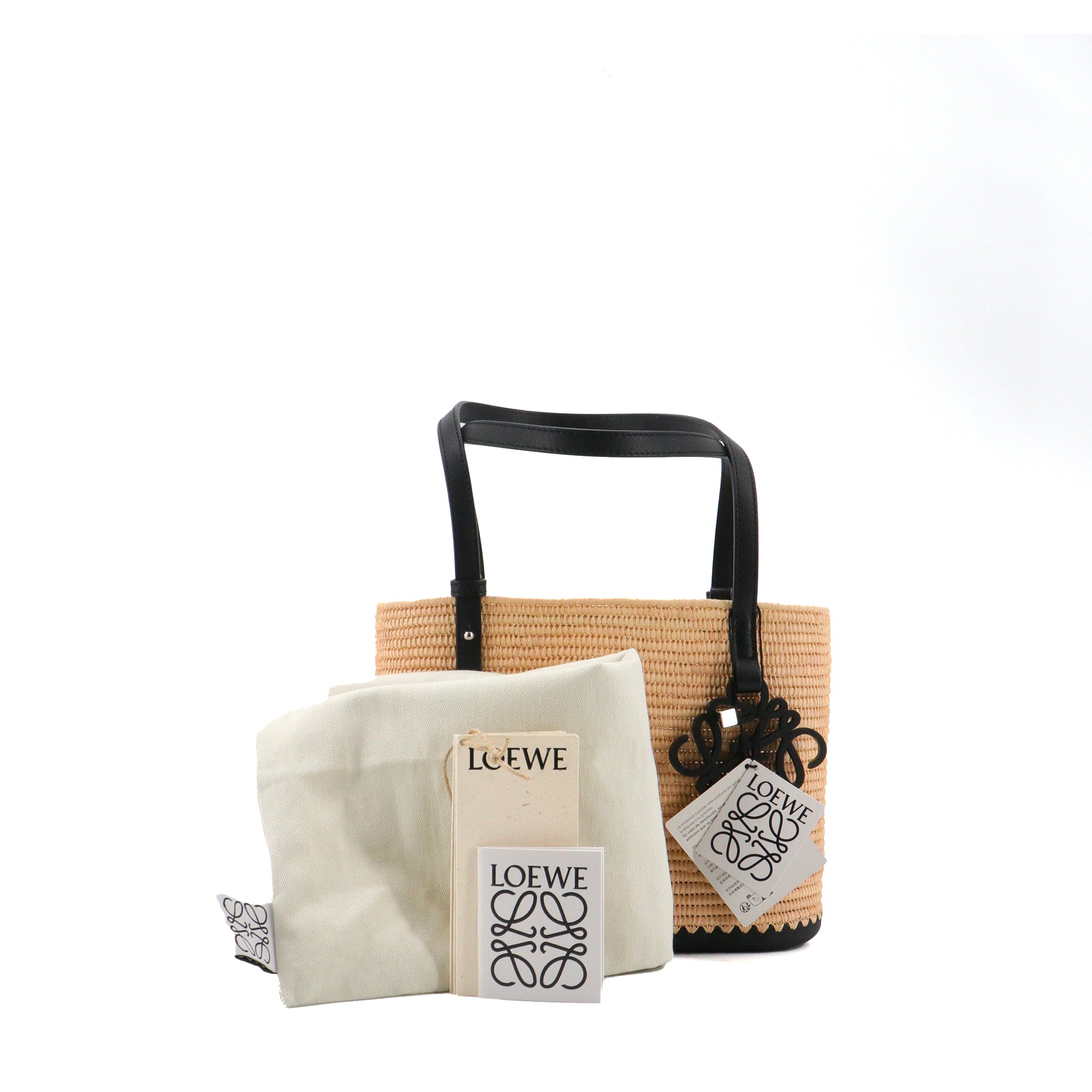 LOEWE - Sac à main Panier Square Basket Loewe en raphia beige