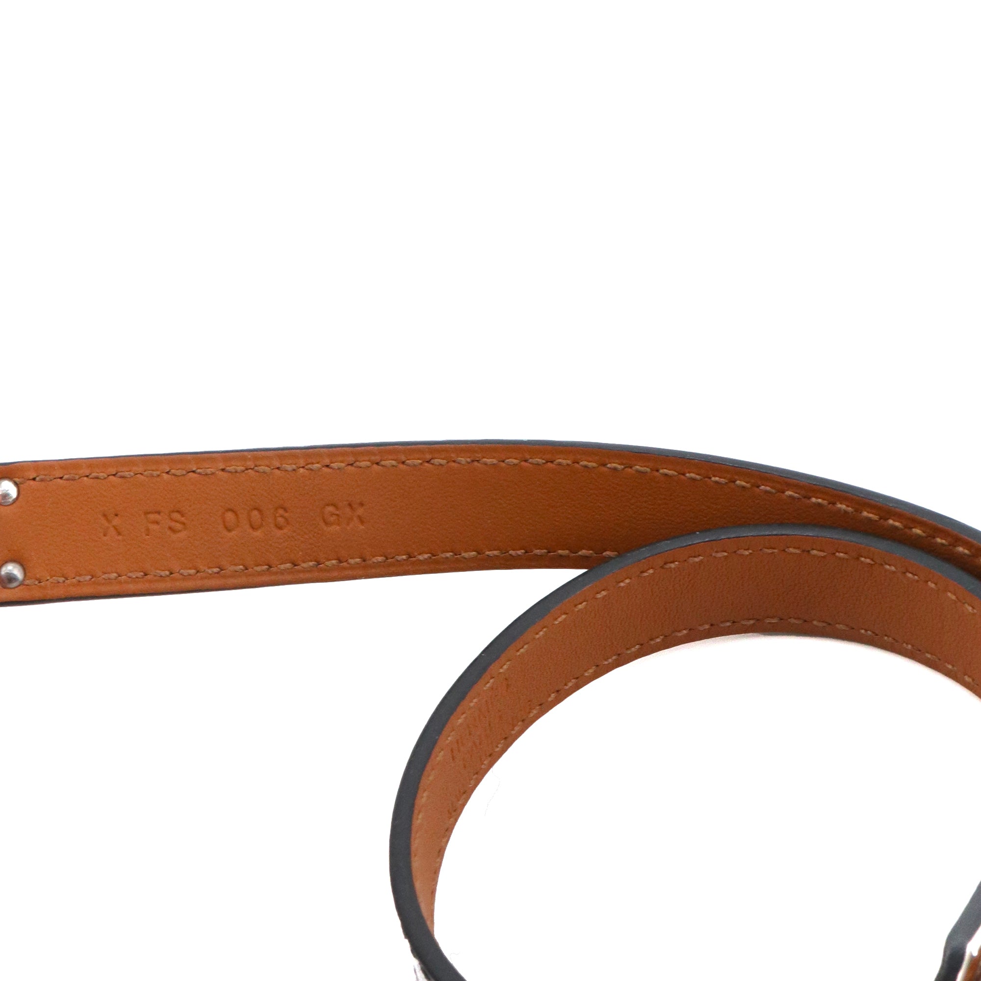 HERMÈS - Bracelet double tour Kelly Hermès en cuir noir (S)