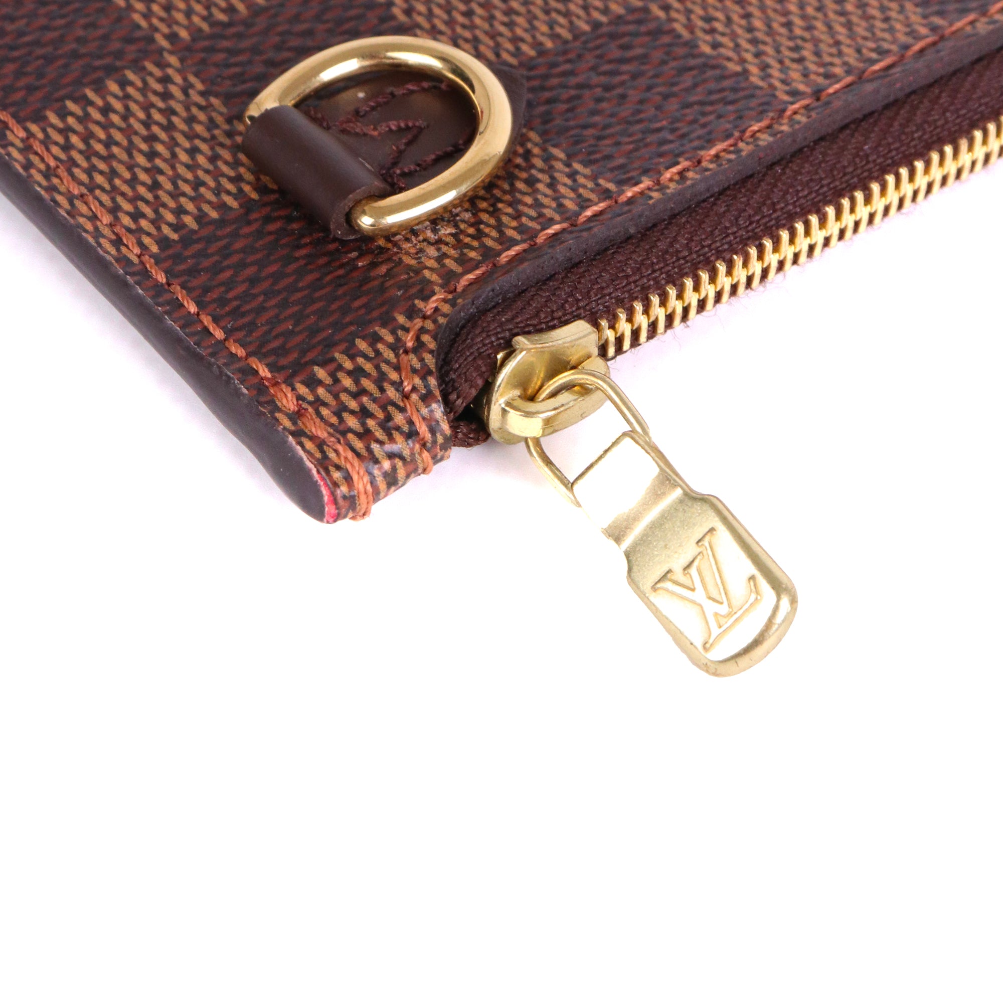 LOUIS VUITTON - Pochette Neverfull Louis Vuitton en toile damier ébène