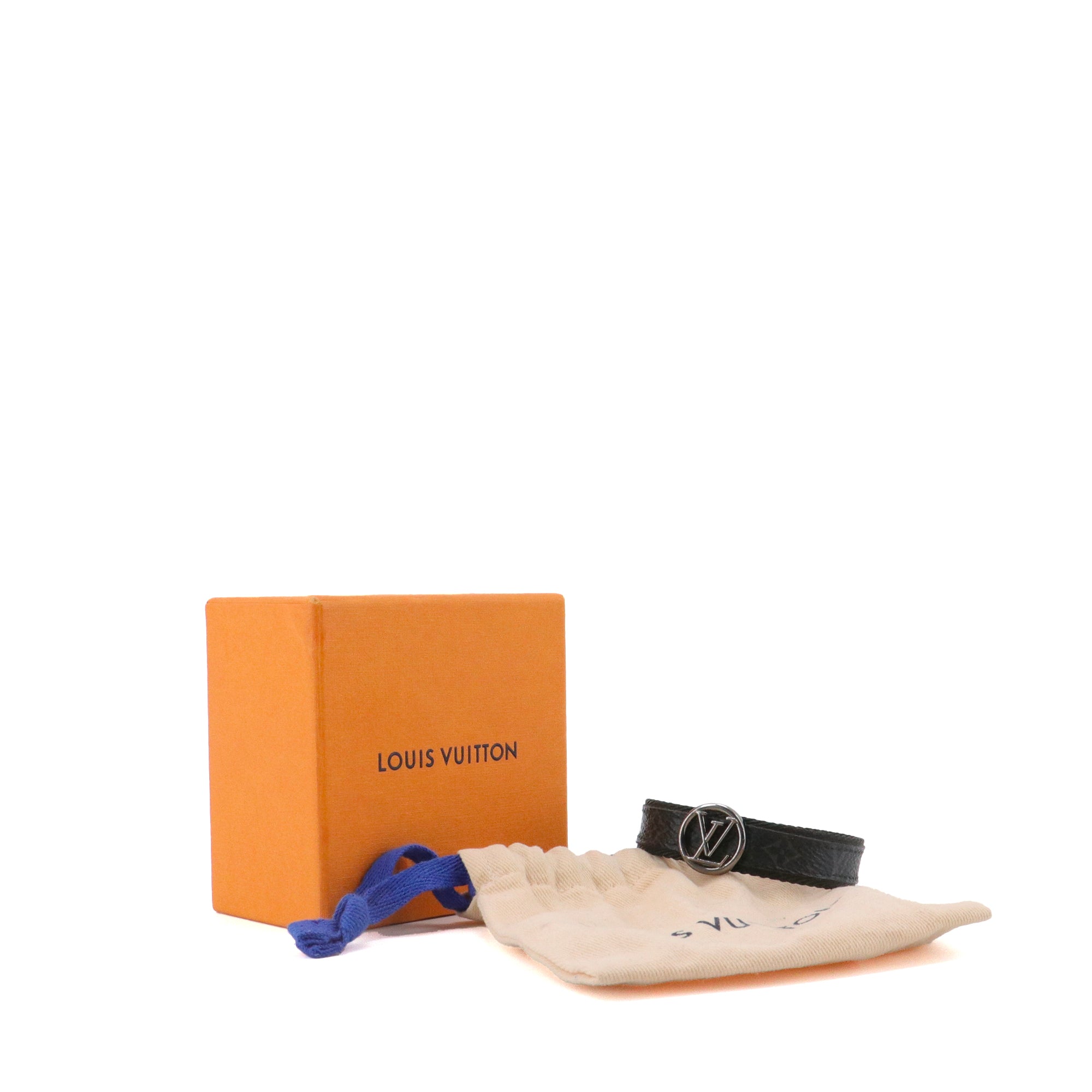 LOUIS VUITTON - Louis Vuitton LV Circle Bracelet in Eclipse Monogrammed Canvas