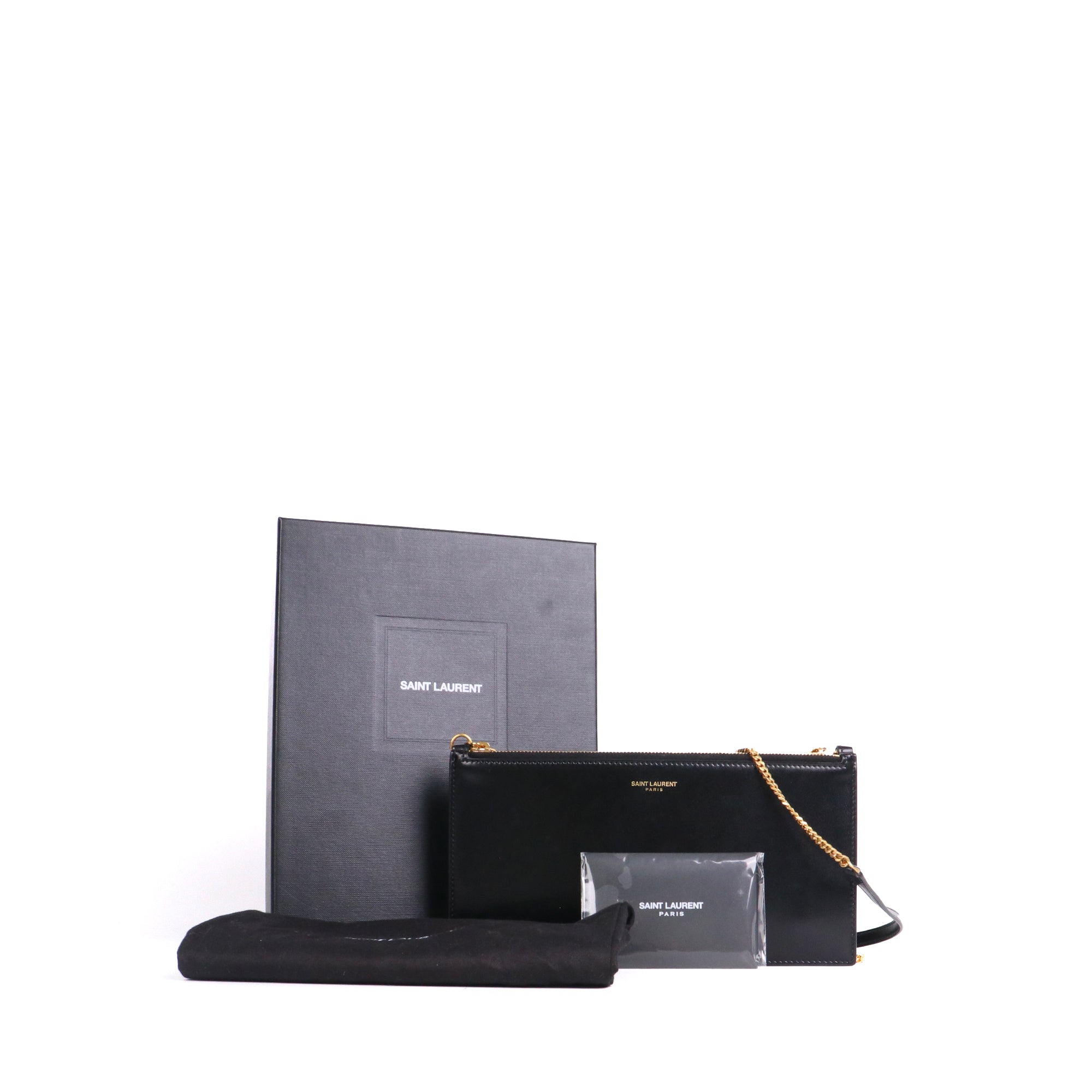 SAINT LAURENT - Sac à bandoulière Double Zip Saint Laurent en cuir lisse noir