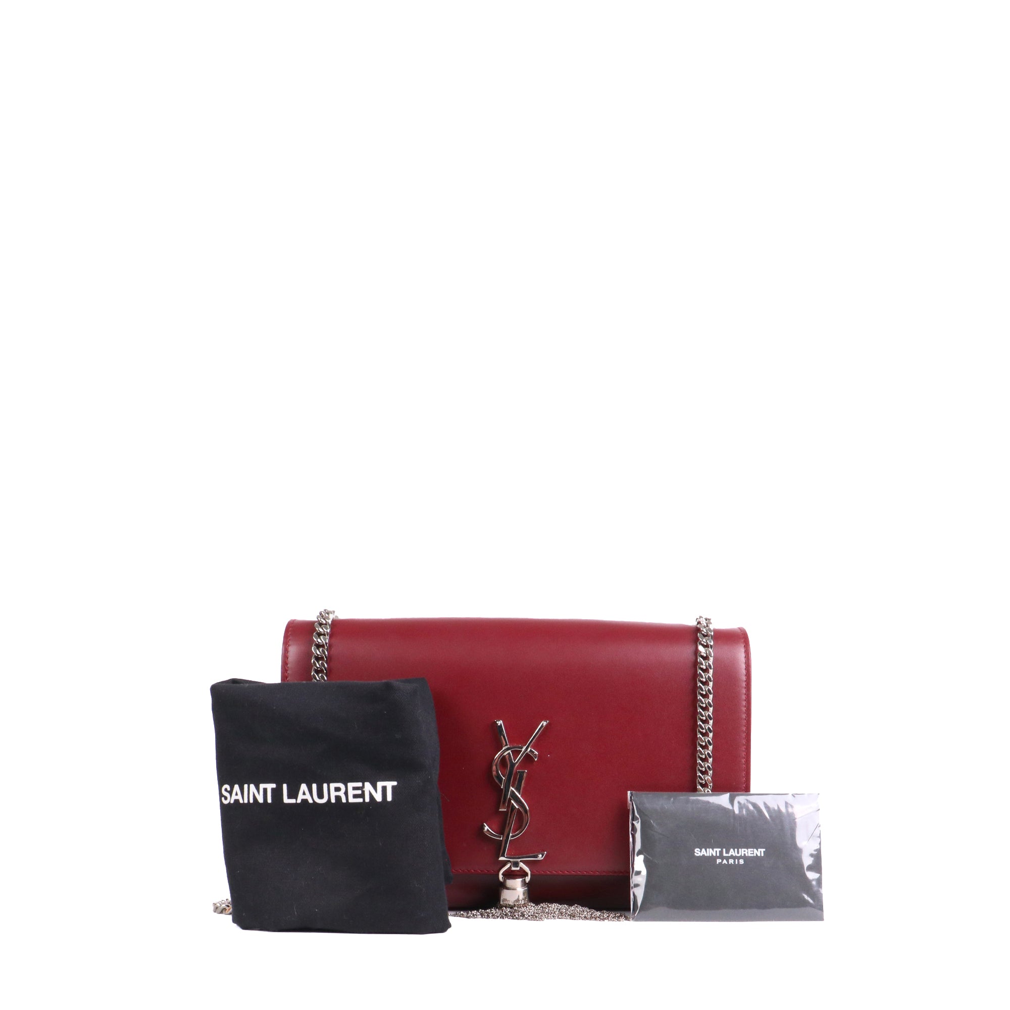 SAINT LAURENT - Sac à bandoulière Kate medium Saint Laurent cuir bordeaux