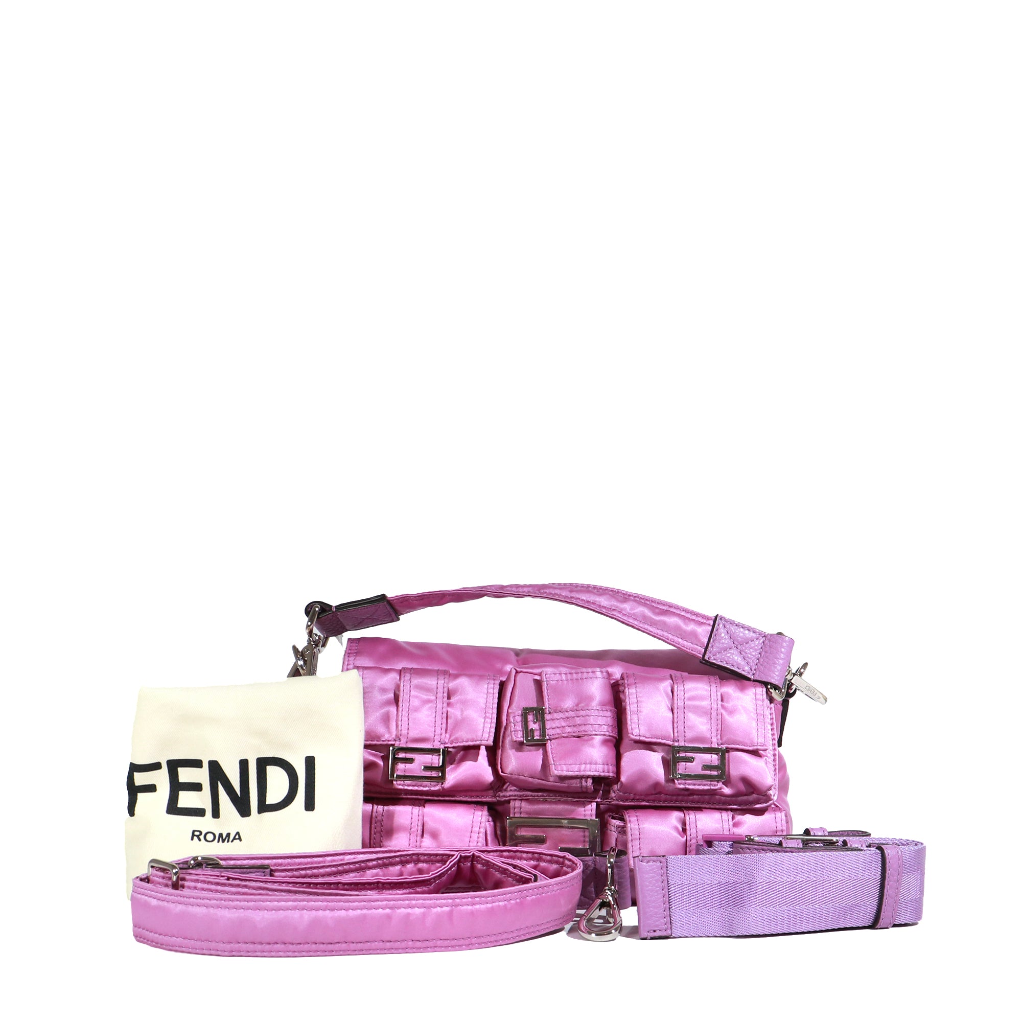 FENDI - Sac à bandoulière Baguette Multipoches en nylon violet