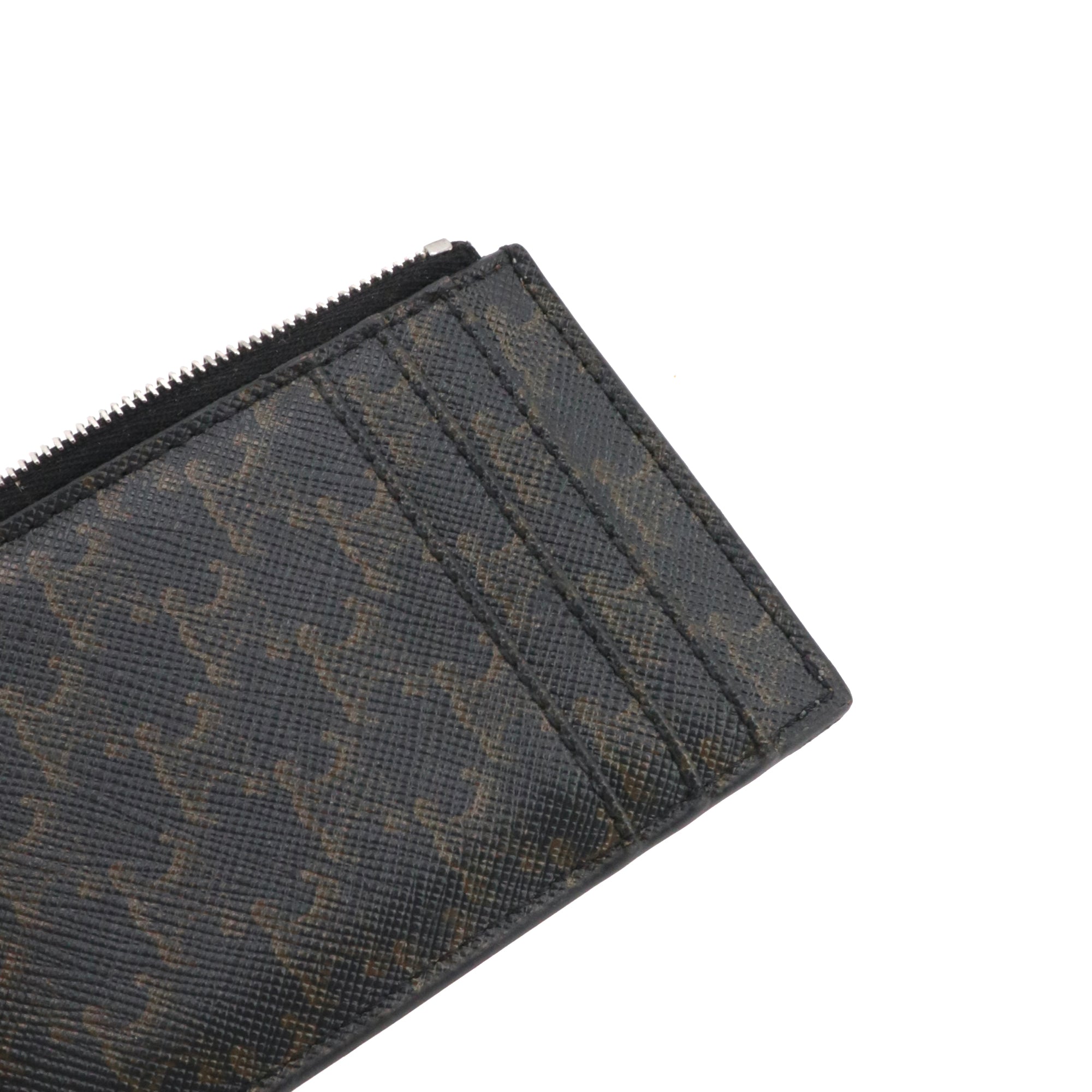 CELINE - Porte cartes Zippé Celine en cuir et toile triomphe