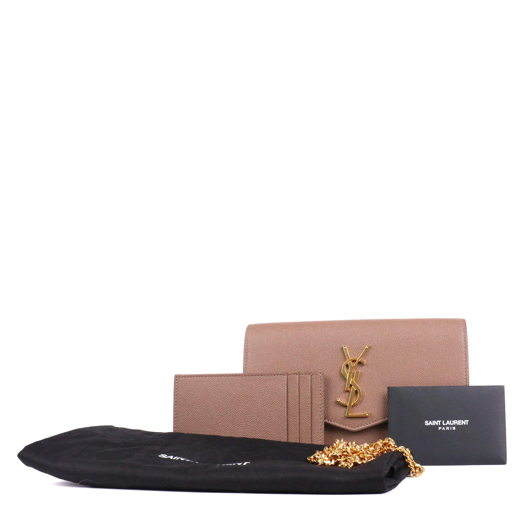 SAINT LAURENT - Saint Laurent Cassandre clutch in black chevron leather