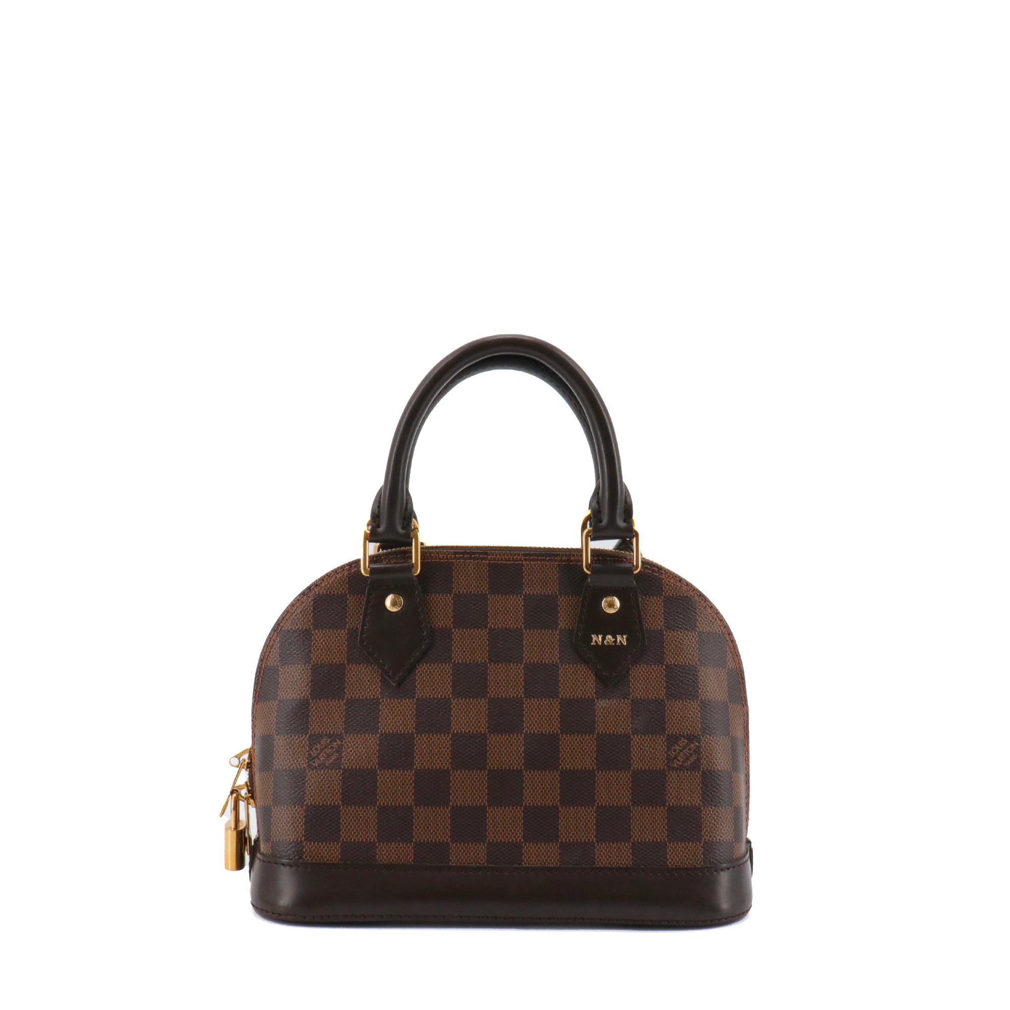 LOUIS VUITTON - Sac à bandoulière Alma BB Louis Vuitton en toile damier ébène
